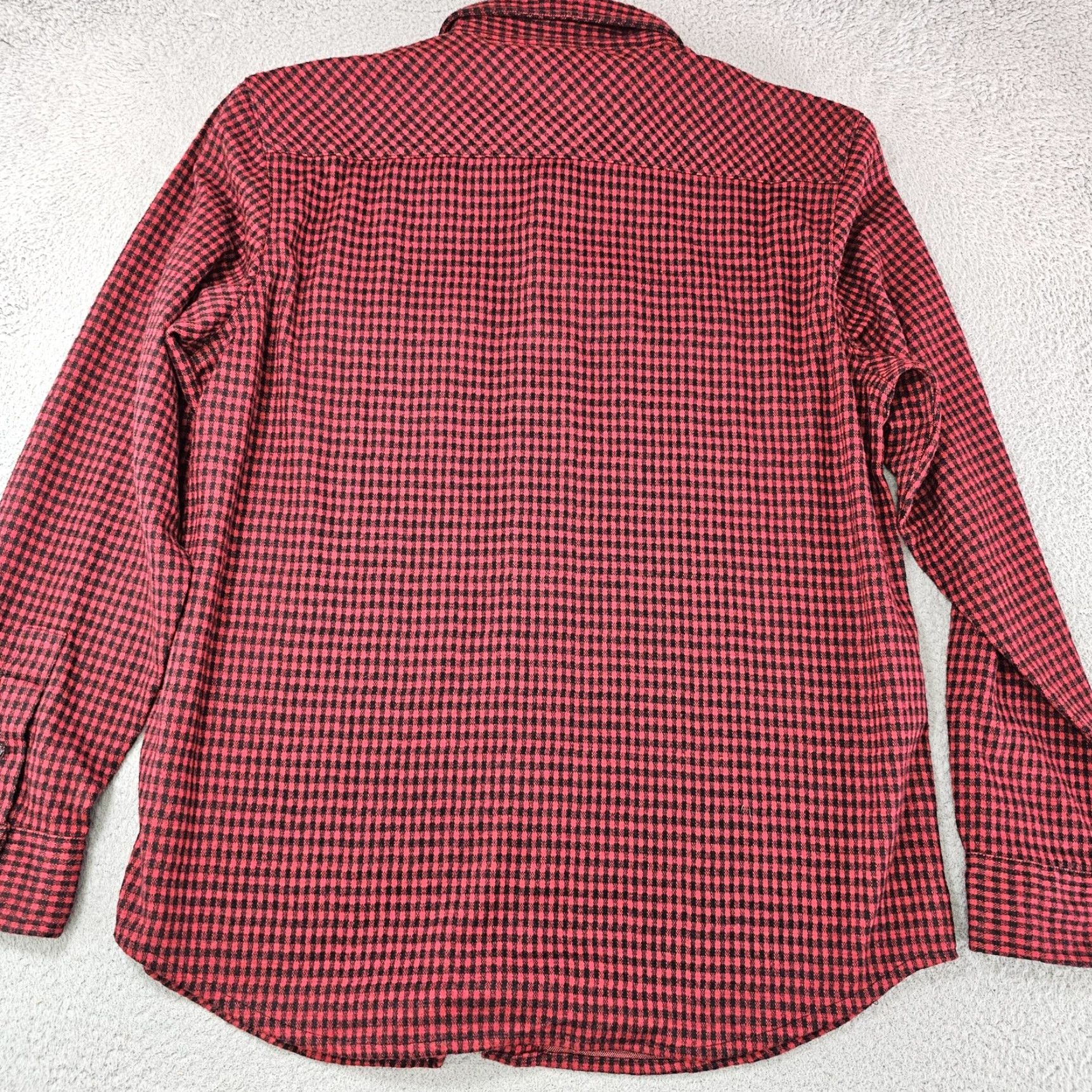 Chaps Chaps Mens Medium Red Black Lakeland Knit Plaid Button-Down Long Sleeve Shirt Size US M / EU 48-50 / 2 - 6 Thumbnail