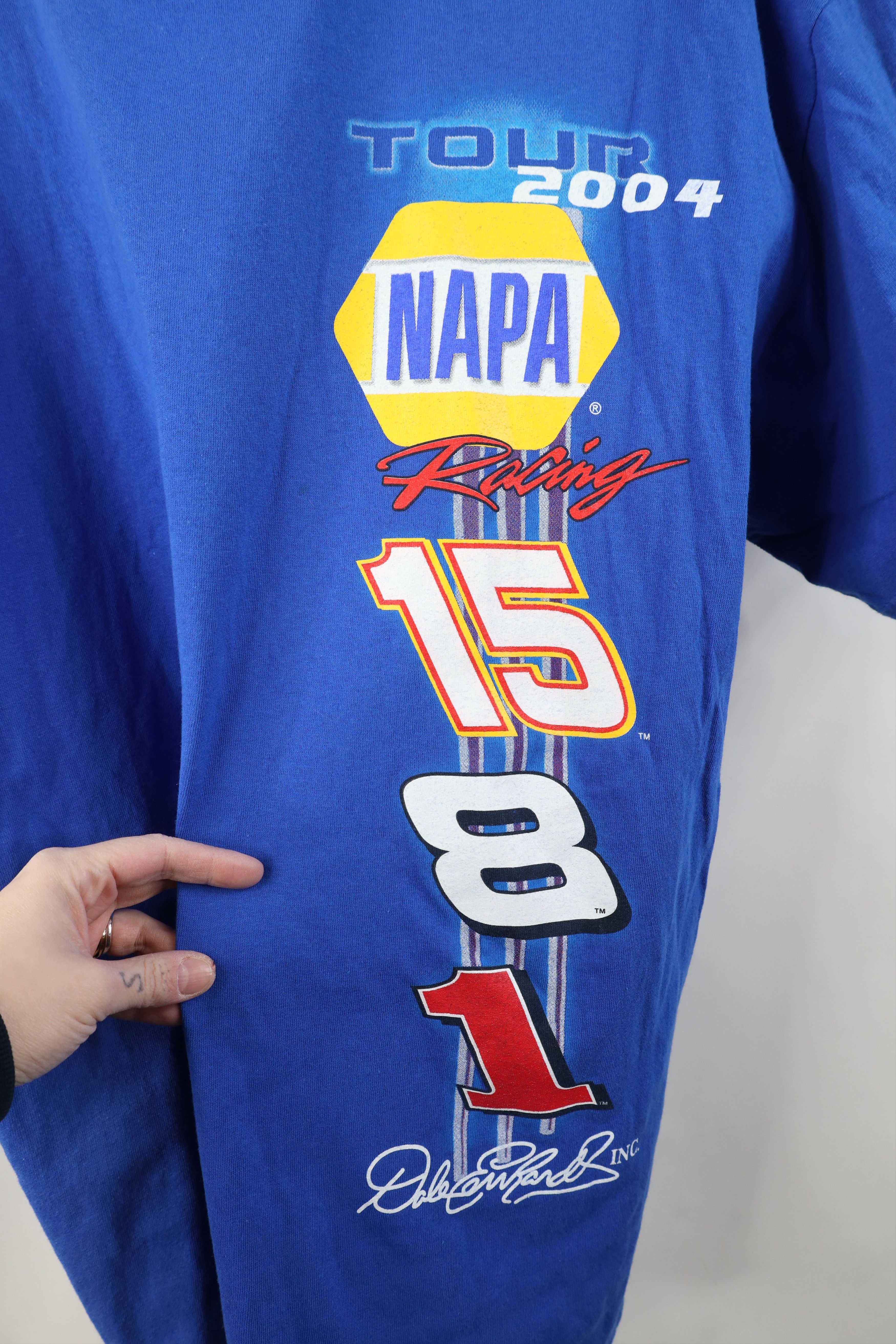 Vintage Vintage Y2K 2004 NASCAR Racing Short Sleeve T-Shirt Blue Size US XL / EU 56 / 4 - 4 Thumbnail