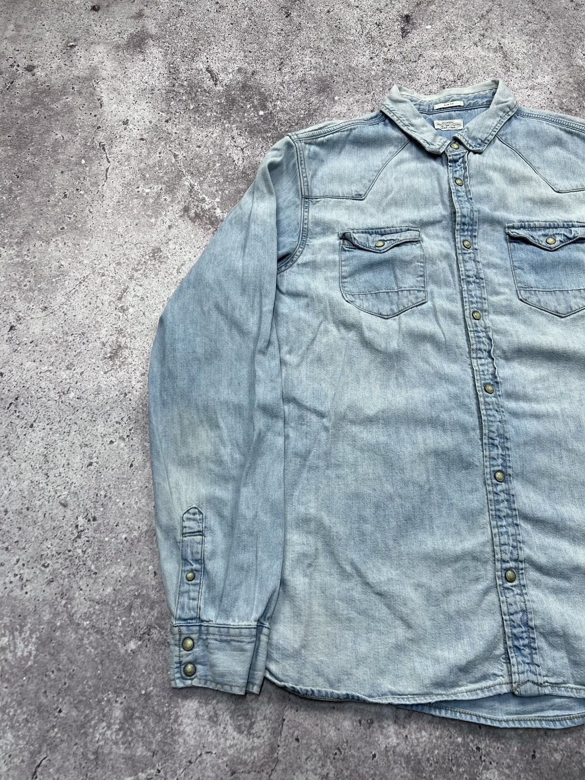 Allsaints Allsaints Vintage Denim Western Snap Labour Shirt y2k jeans Size US XL / EU 56 / 4 - 2 Thumbnail