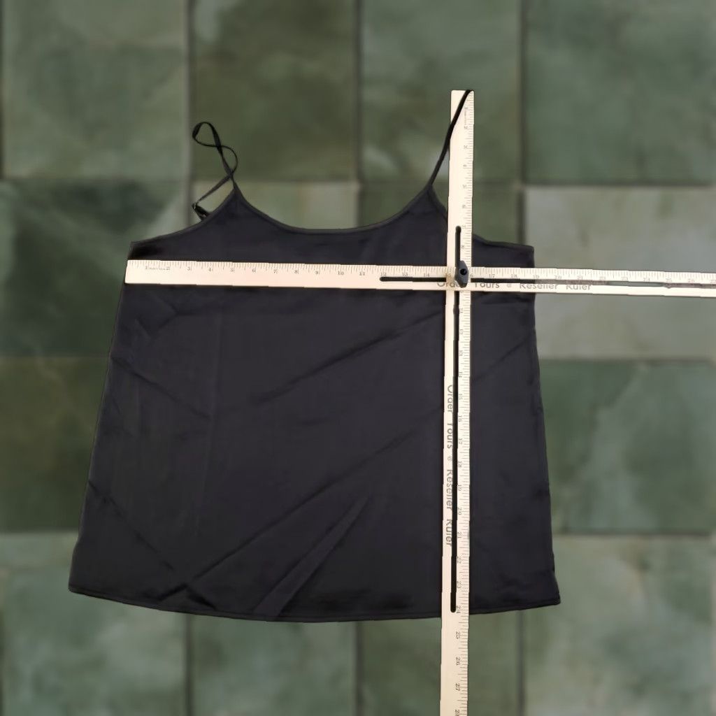 J.McLaughlin J. McLaughlin Camisole Tank Medium Black Satin Basic Classic Stretch Women Size M / US 6-8 / IT 42-44 - 1 Thumbnail