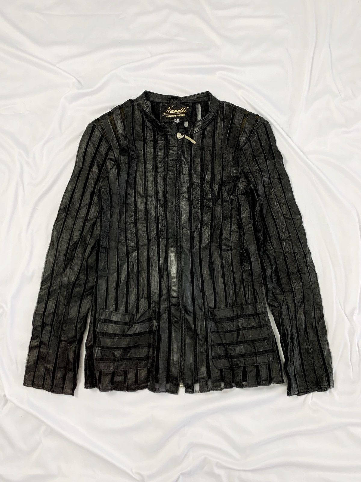 Designer 80/90s leather hybrid fishnet jackets Size S / US 4 / IT 40 - 4 Thumbnail