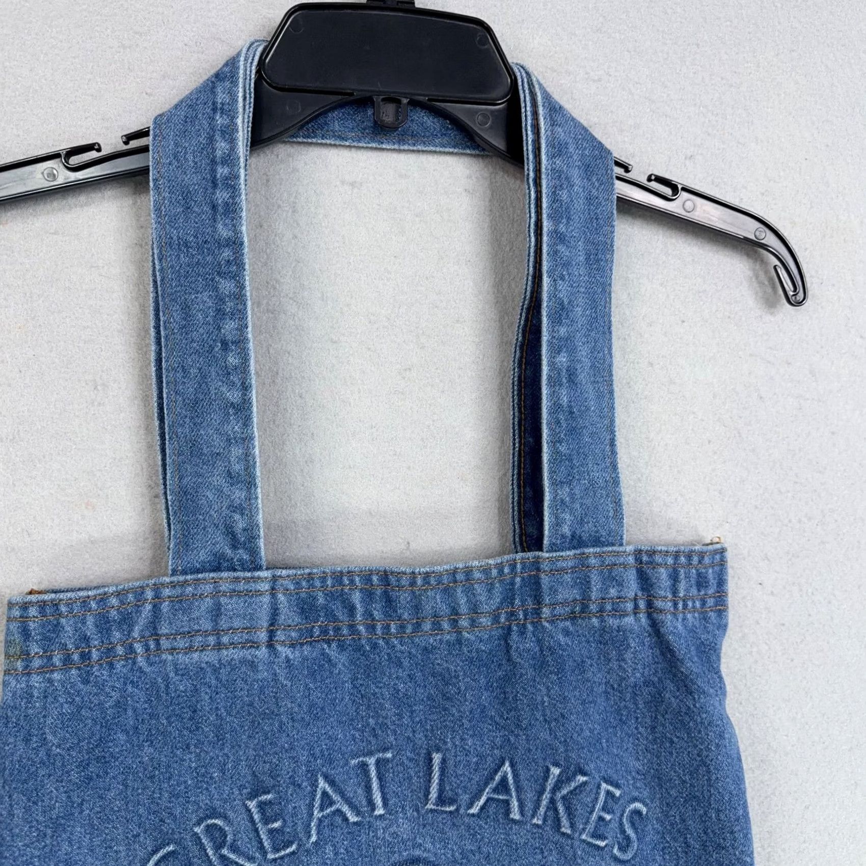 Nautica Vintage Great Lakes Michigan Tote Bag Denim Blue Anchor Nautical - Unisex Medium Tote Bag Womens Size ONE SIZE - 3 Thumbnail