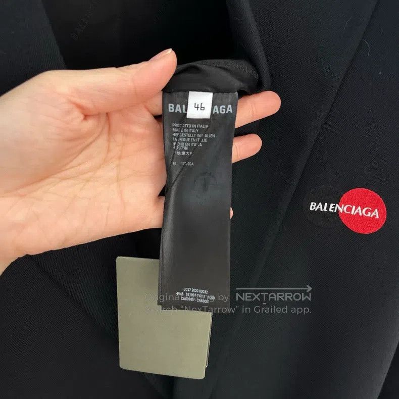 Balenciaga Balenciaga Mastercard Logo Embroidered Blazer Size L / US 10 / IT 46 - 4 Thumbnail