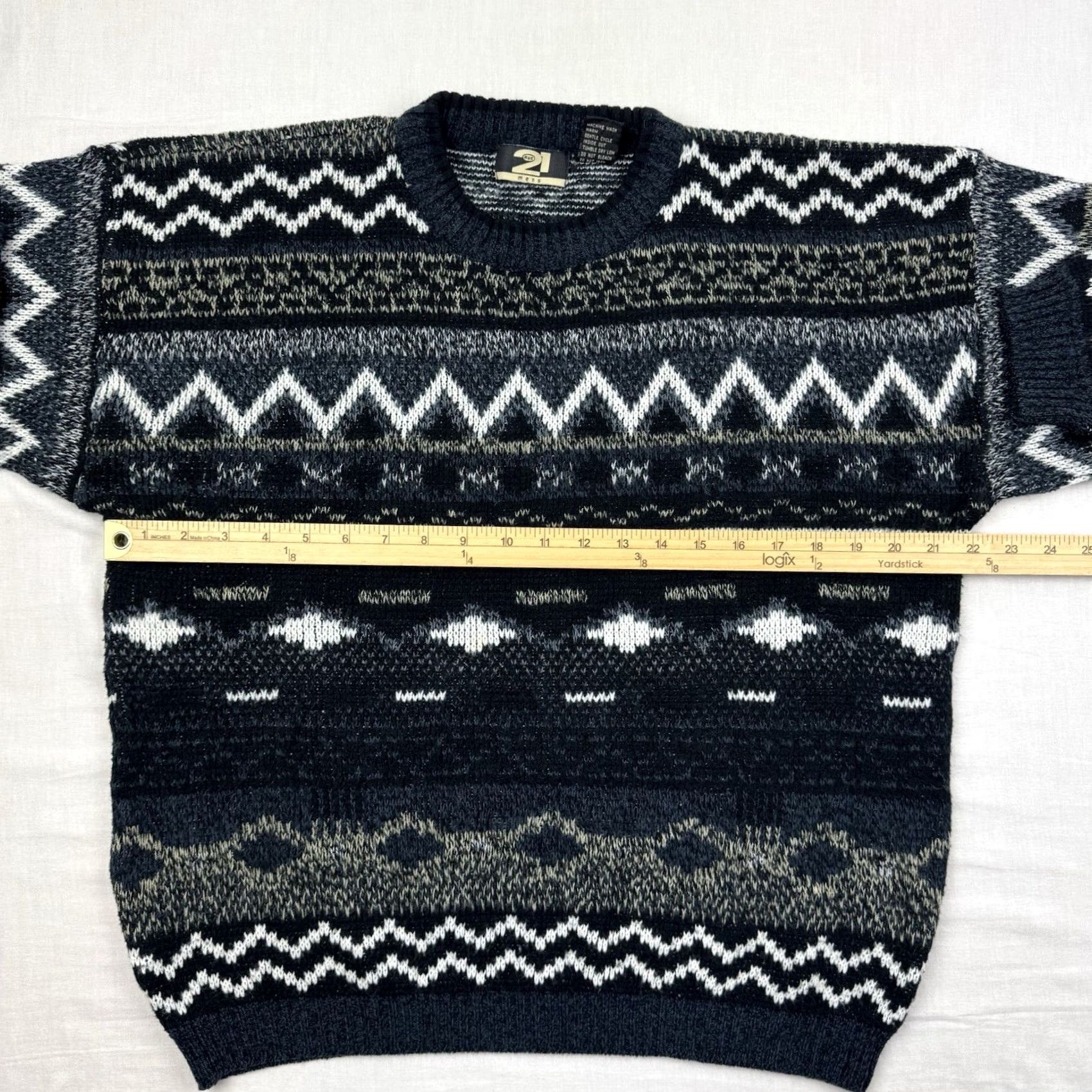 Vintage VINTAGE rue21 Mens Sweater Adult Large Geometric Knit Acrylic Hipster Y2K 90s Mens Size US L / EU 52-54 / 3 - 6 Thumbnail