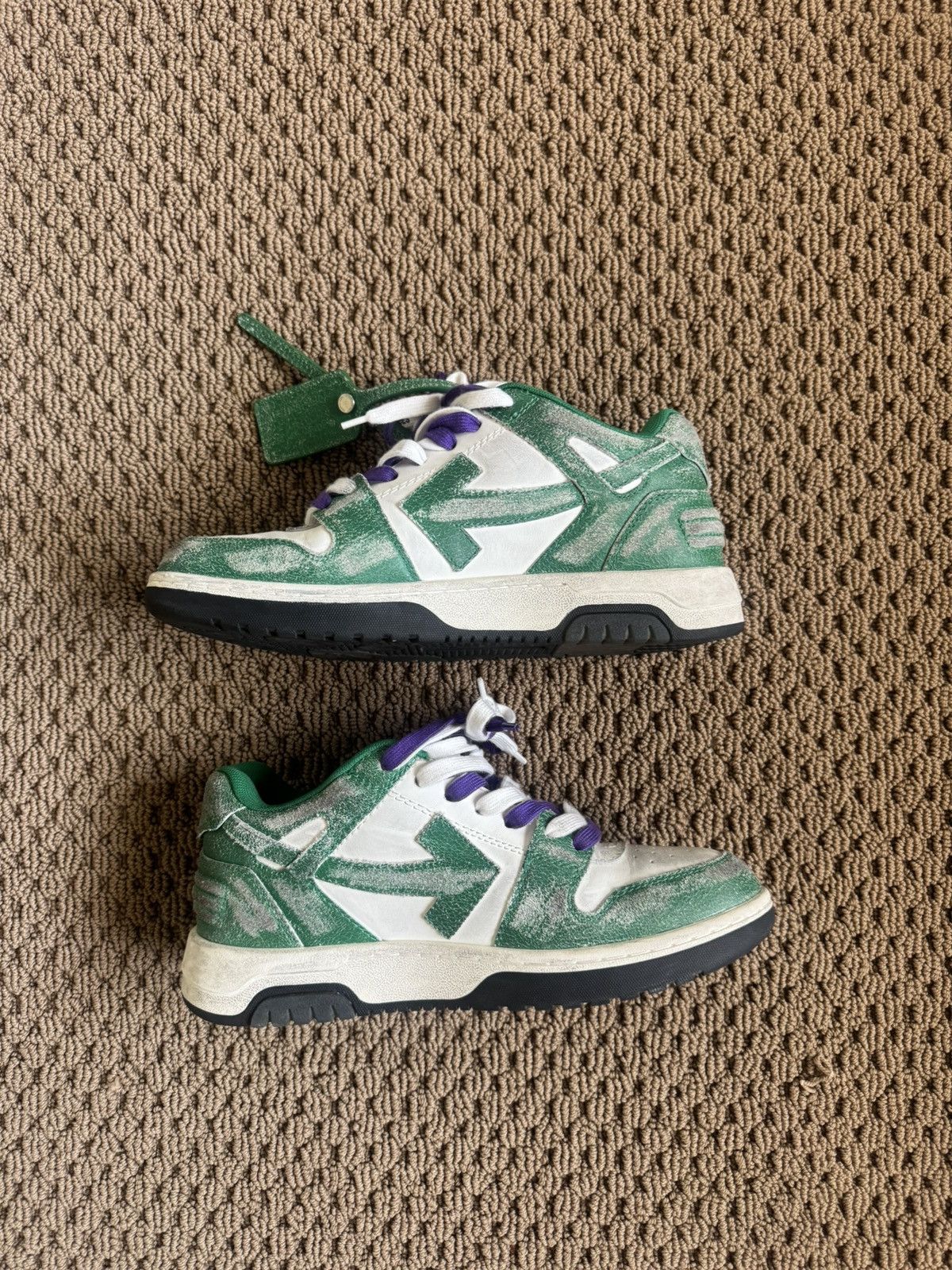 Off-White Off-White Out of Office Vintage Leather 'White Green' Size US 6 / EU 39 - 2 Thumbnail