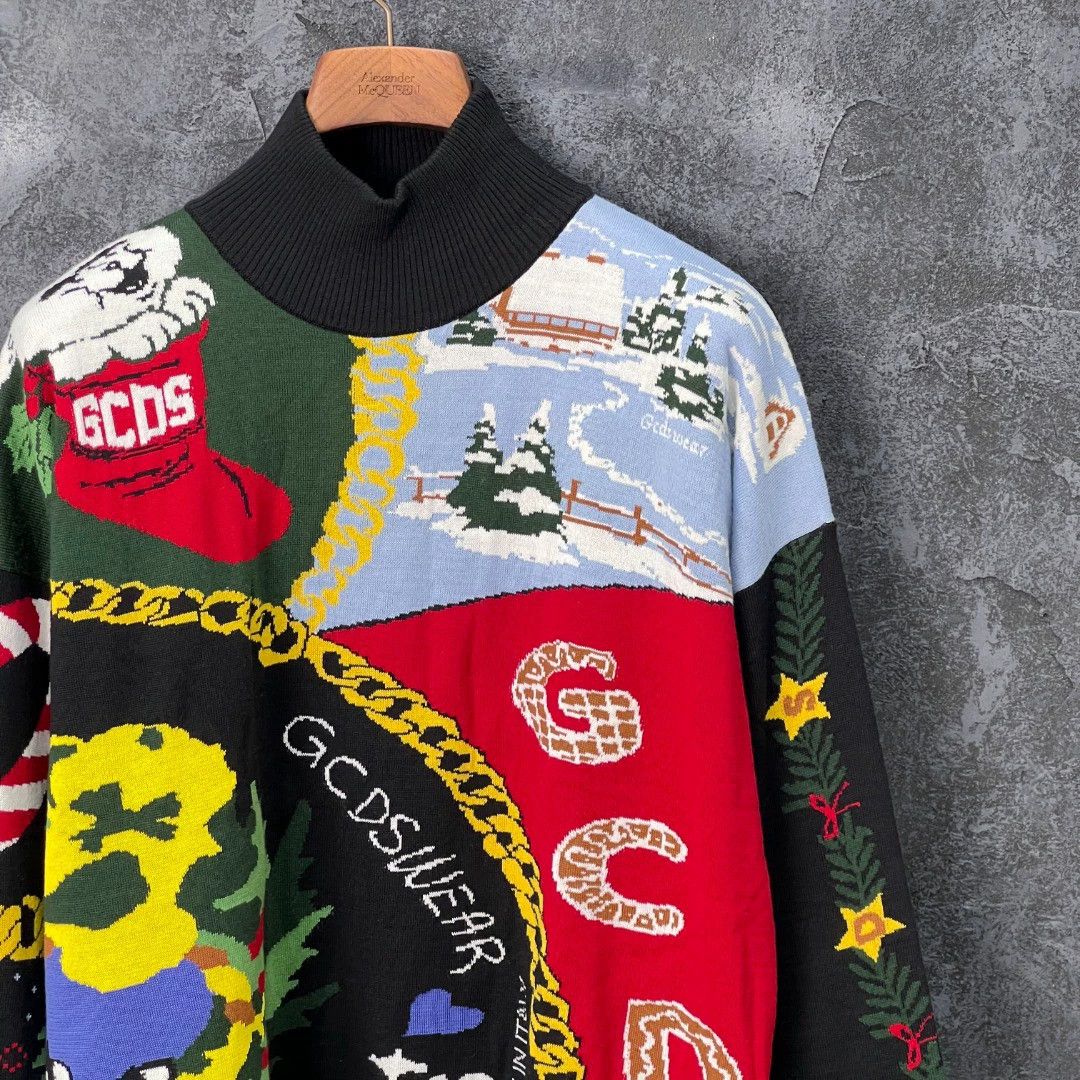 GCDS GCDS Floral Turtleneck Sweater Size US S / EU 44-46 / 1 - 3 Thumbnail