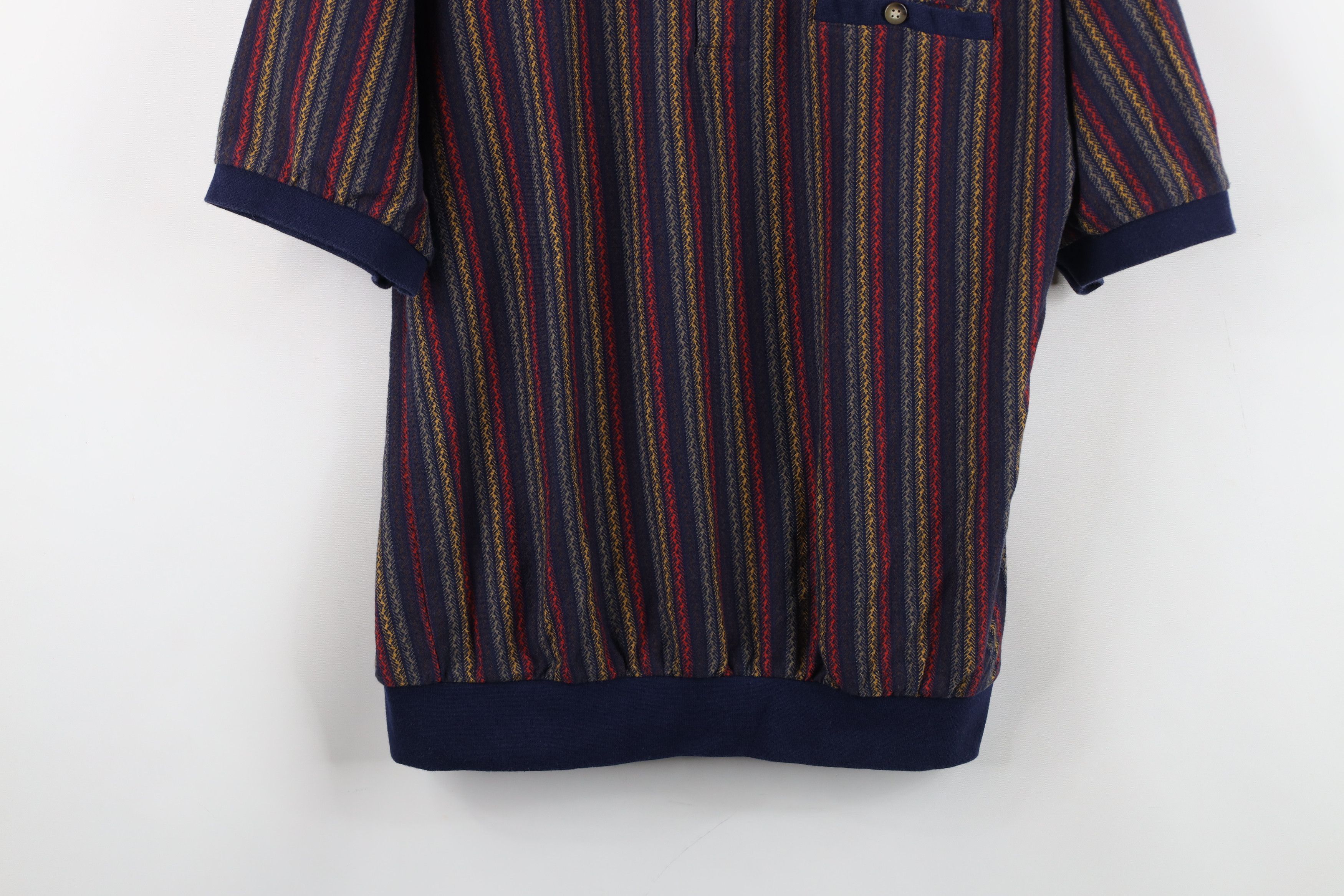 Vintage Vintage 90s Streetwear Striped Knit Pullover Polo Shirt Size US M / EU 48-50 / 2 - 3 Thumbnail