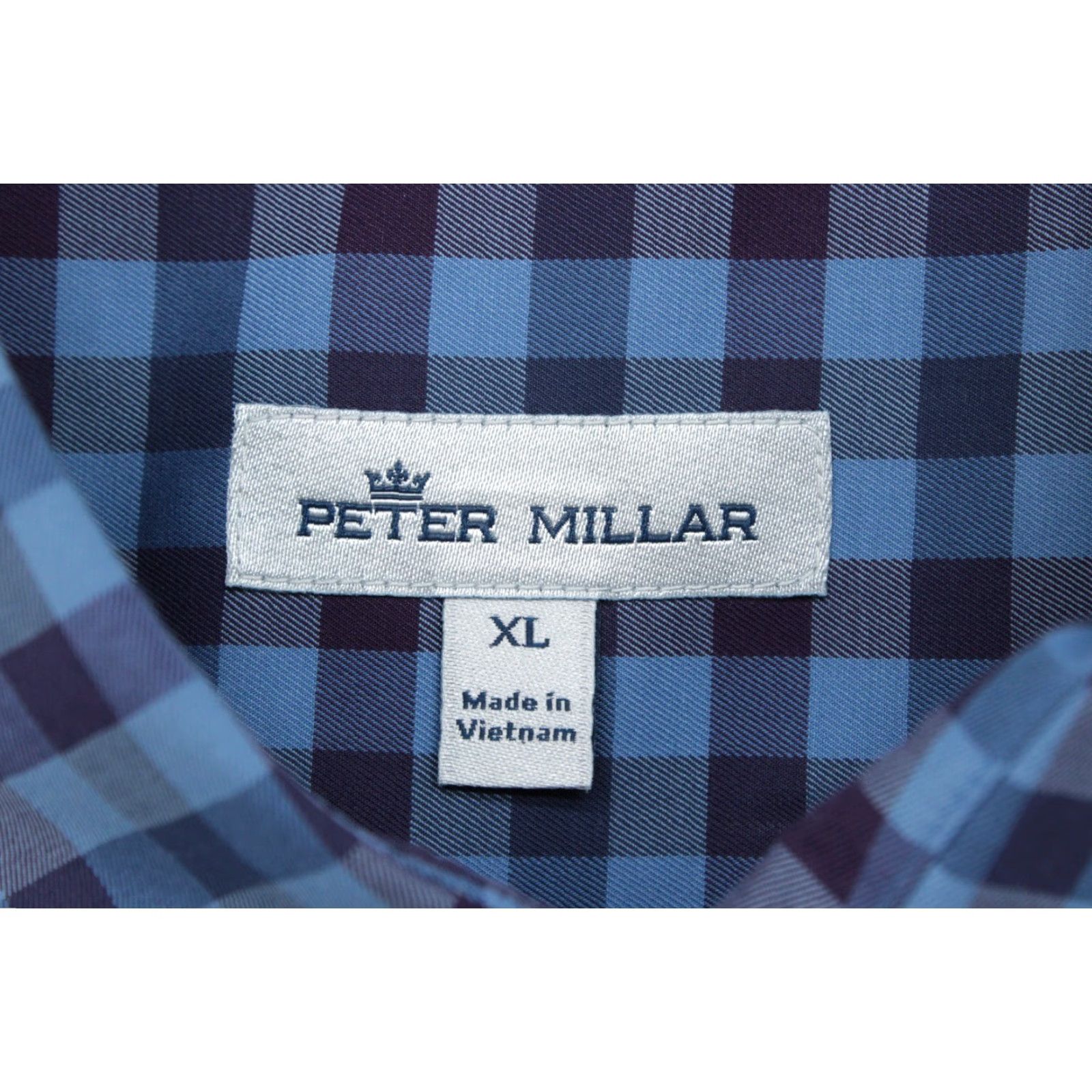 Peter Millar Peter Millar Shirt Men's XL Blue Gingham Plaid Stretch Button-Down Preppy Golfer Shirt Size US XL / EU 56 / 4 - 5 Thumbnail