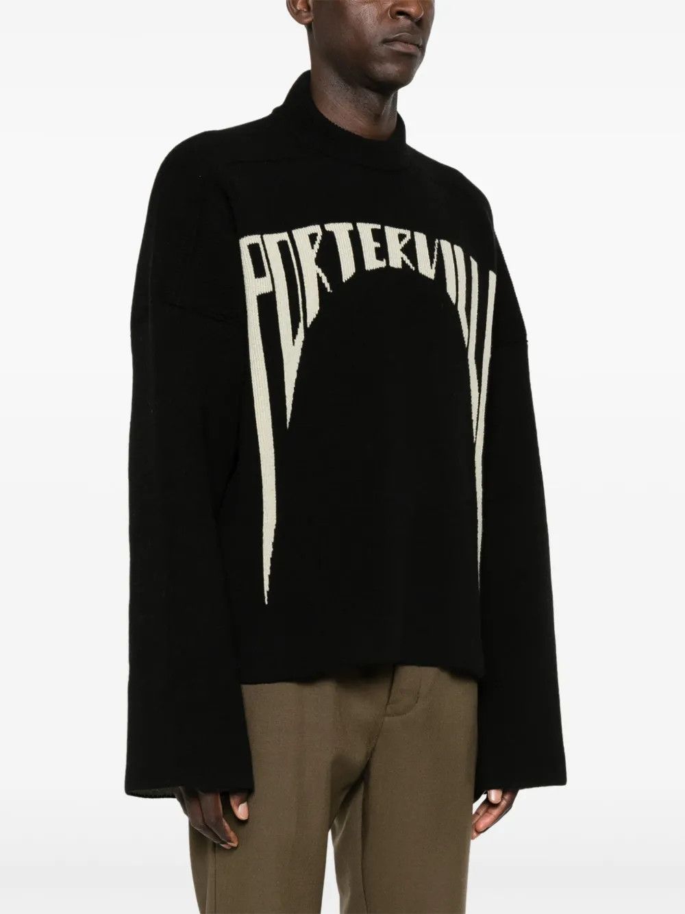 Rick Owens o1y0126 Crewneck Sweater in Black/White Size XS / US 0-2 / IT 36-38 - 3 Thumbnail