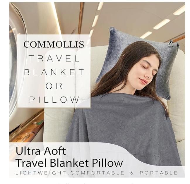 Designer Travel Blanket, 50x70" use as blanket,pillow, put in carryon Size ONE SIZE - 6 Thumbnail
