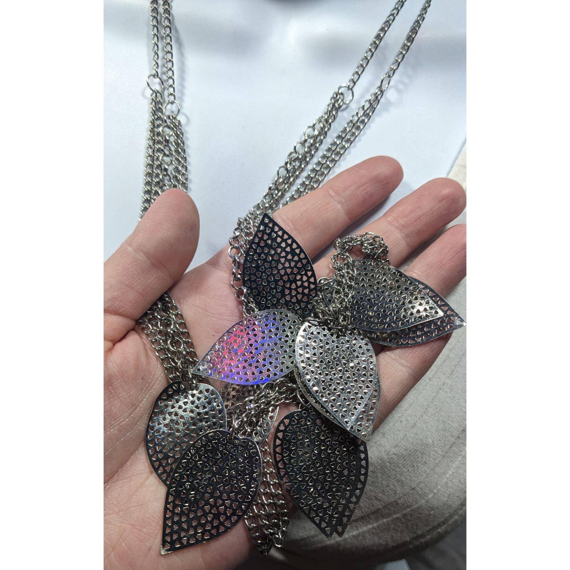 Other Nature Inspired Multilayer Chain And Leaf Charm Necklace Size ONE SIZE - 7 Thumbnail