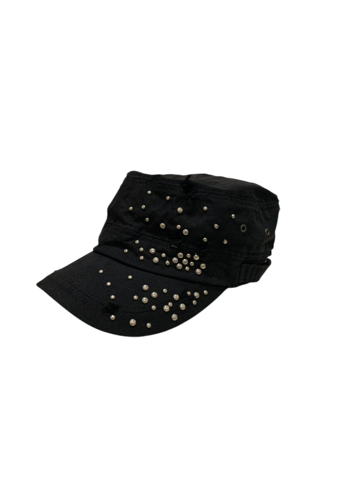 Japanese Brand 2000s Vintage Studded Sun Faded Distressed Cadet Hat Size ONE SIZE - 1 Thumbnail
