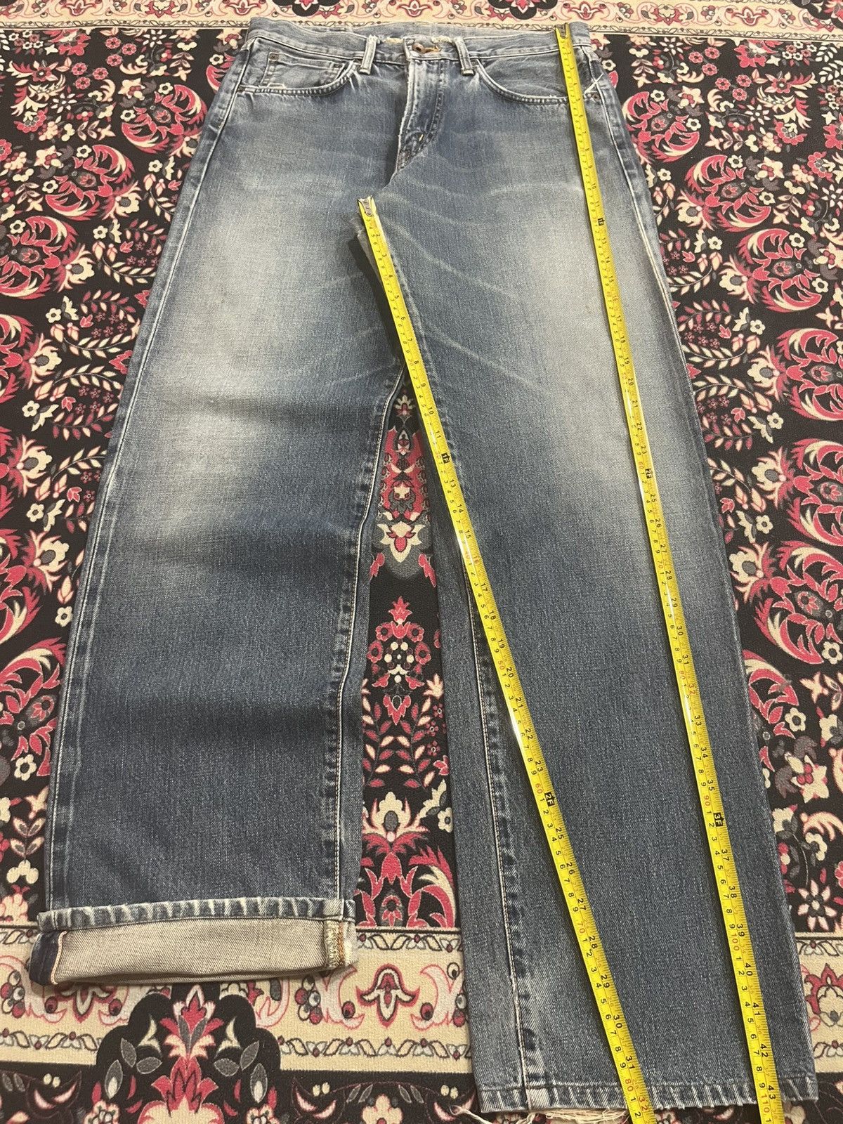 Edwin Vintage Edwin 505X Blue Washed Selvedge Frayed Leg Jeans Size US 32 / EU 48 - 16 Thumbnail