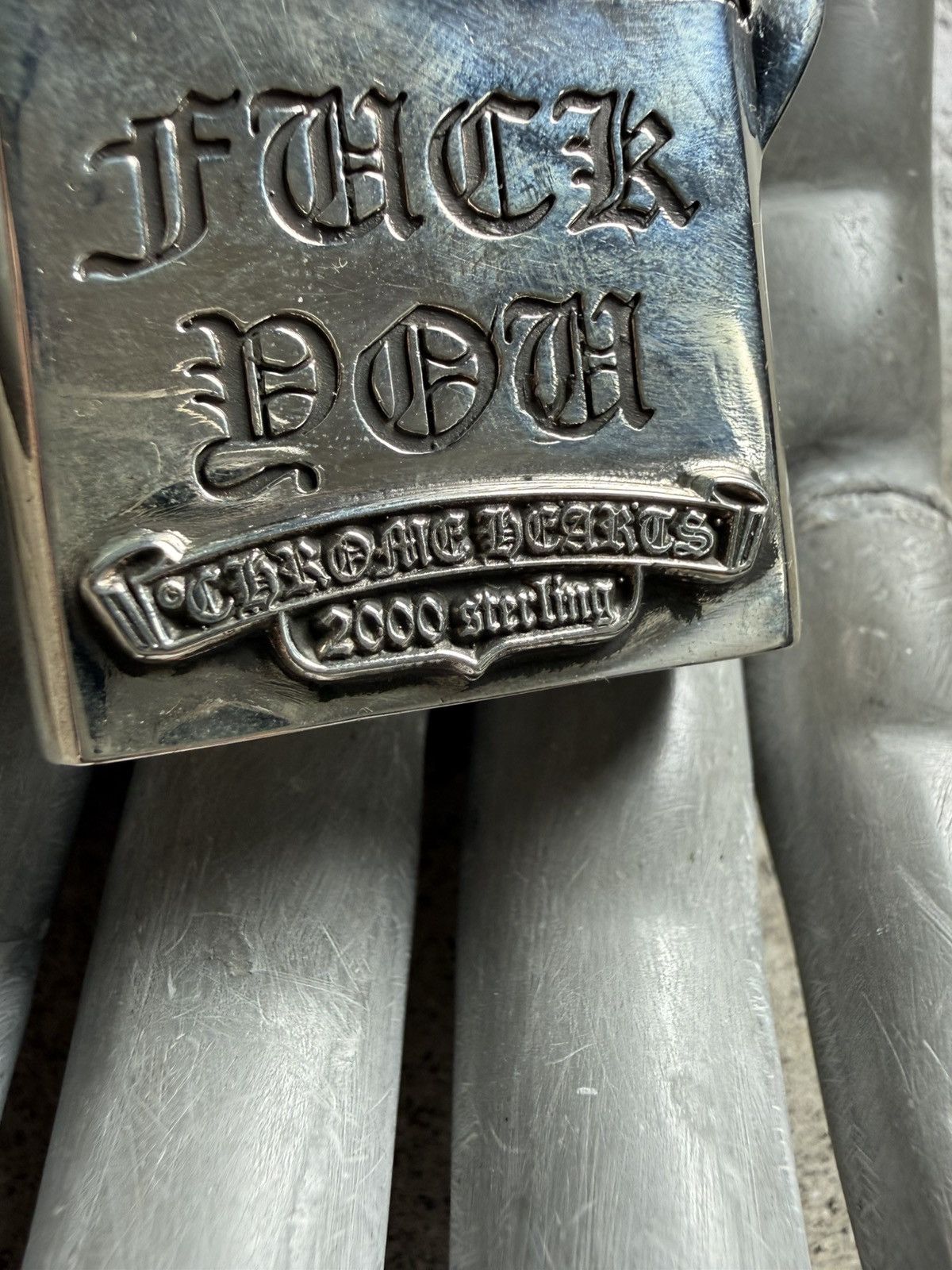 Chrome Hearts CHROME HEARTS RARE CEMETERY NY FUCK YOU ZIPPO LIGHTER CASE Size ONE SIZE - 3 Thumbnail