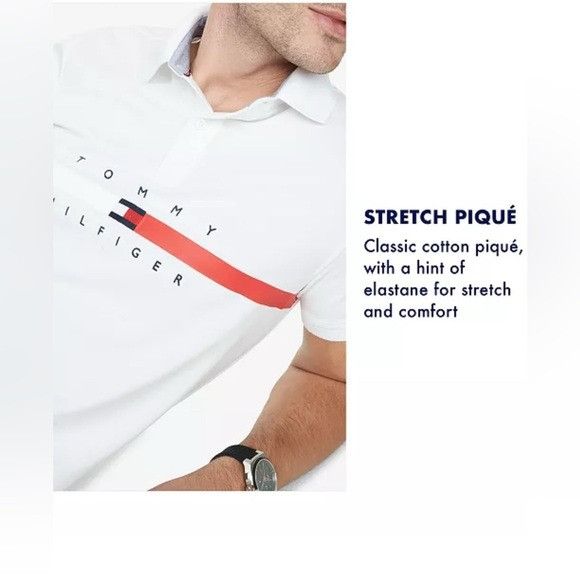 Tommy Hilfiger Tommy Hilfiger Mens 1985 Black Logo Slim Fit Short Sleeve Po Size US L / EU 52-54 / 3 - 5 Thumbnail