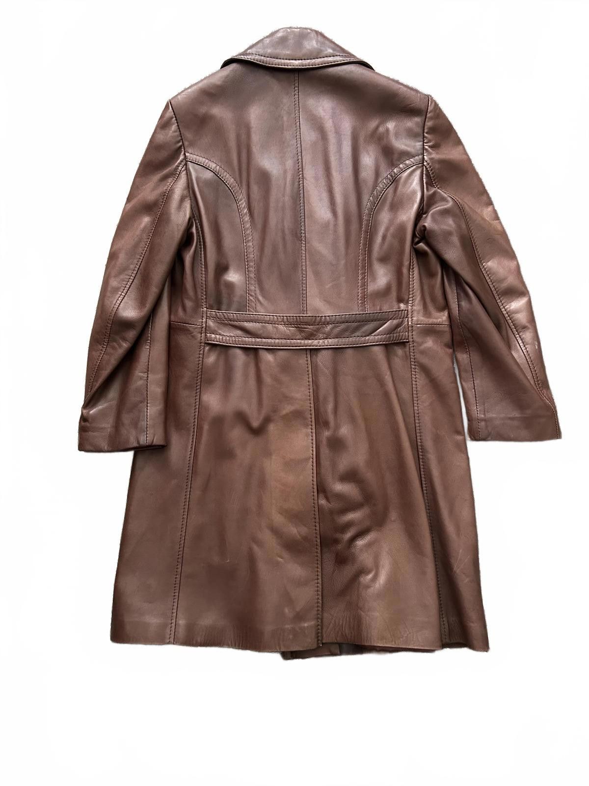 Unknown London Vintage 70s Leather Double-Breasted Trench Coat Size US L / EU 52-54 / 3 - 3 Thumbnail