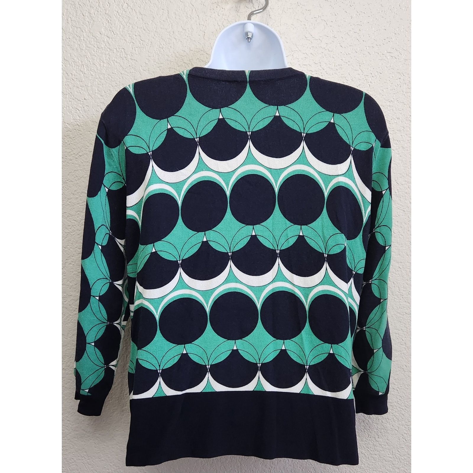 Other VTG Peter Nygard Green Blue Button Up Cardigan Sweater Large Size L / US 10 / IT 46 - 3 Thumbnail