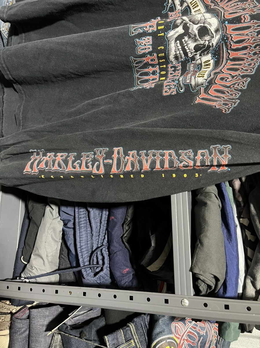 Harley Davidson × Vintage Crazy Vintage Y2K Harley Davidson Skull Biker Longsleeve Size US M / EU 48-50 / 2 - 4 Thumbnail