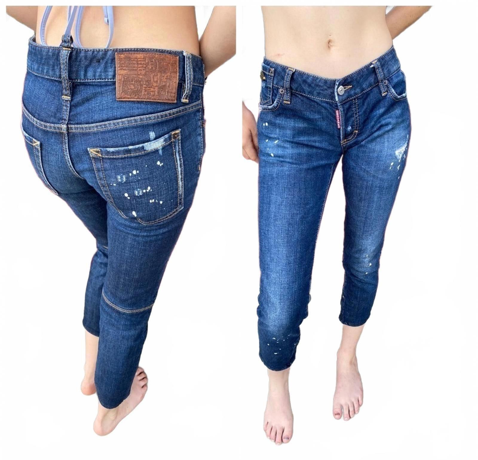 Dsquared2 DSQUARED² Low Rise Button Fly Distressed Straight Leg Jeans Size 30" / US 8 / IT 44 - 1 Thumbnail
