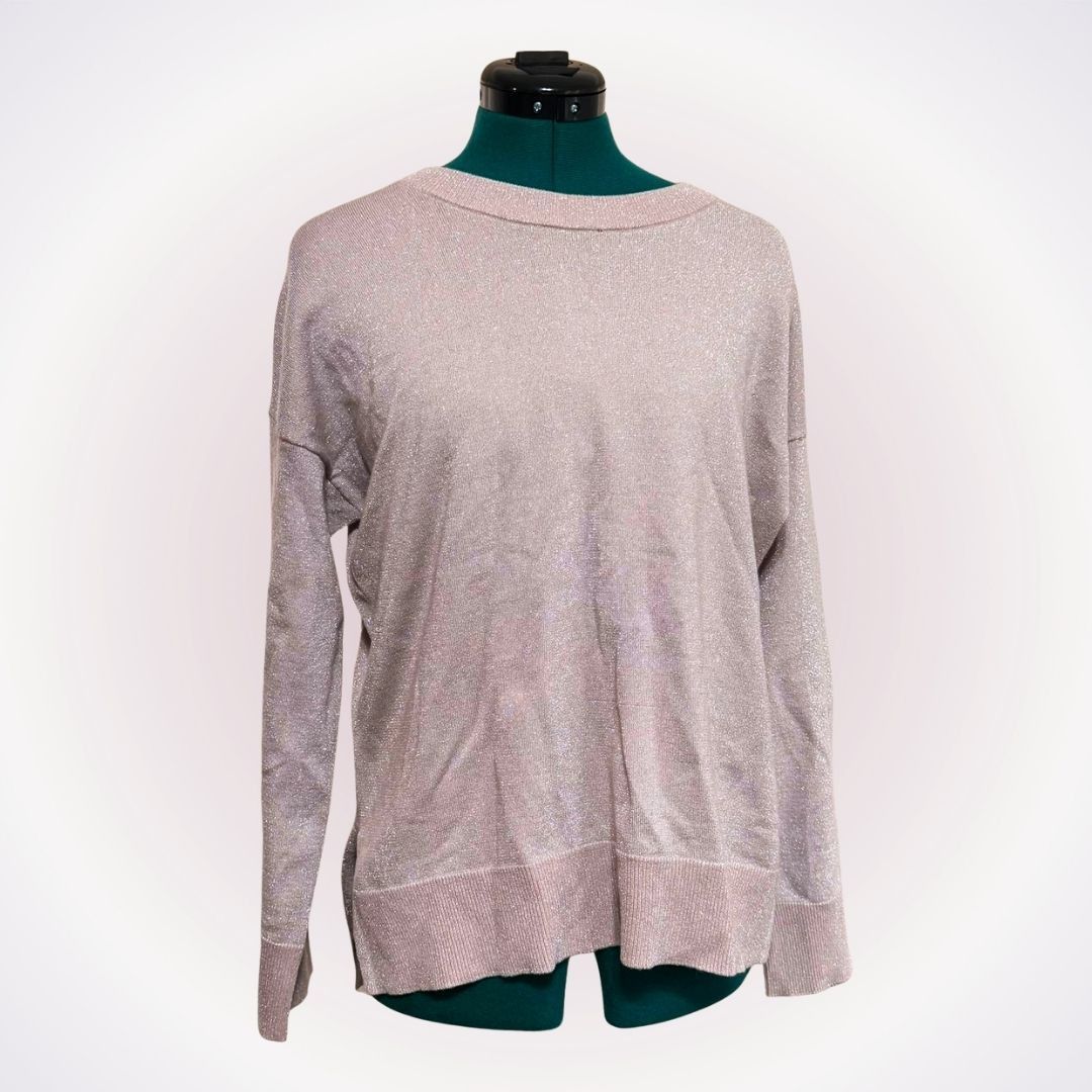 Elie Tahari Tahari Metallic Shimmer Crewneck Sweater | Sz S Size S / US 4 / IT 40 - 1 Thumbnail