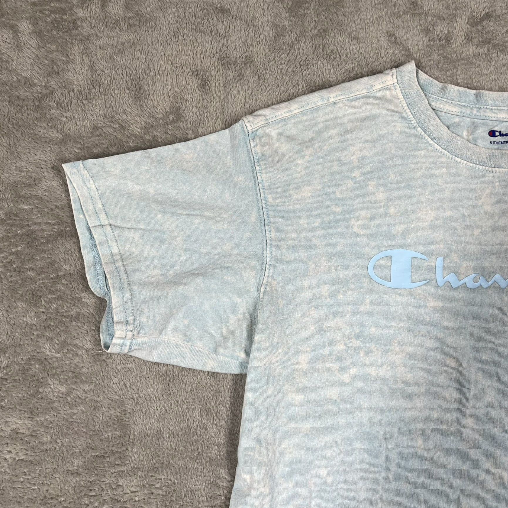 Champion Champion Shirt Mens Small Light Blue Tie Dye Crewneck 90s Logo T-Shirt Size US S / EU 44-46 / 1 - 4 Thumbnail