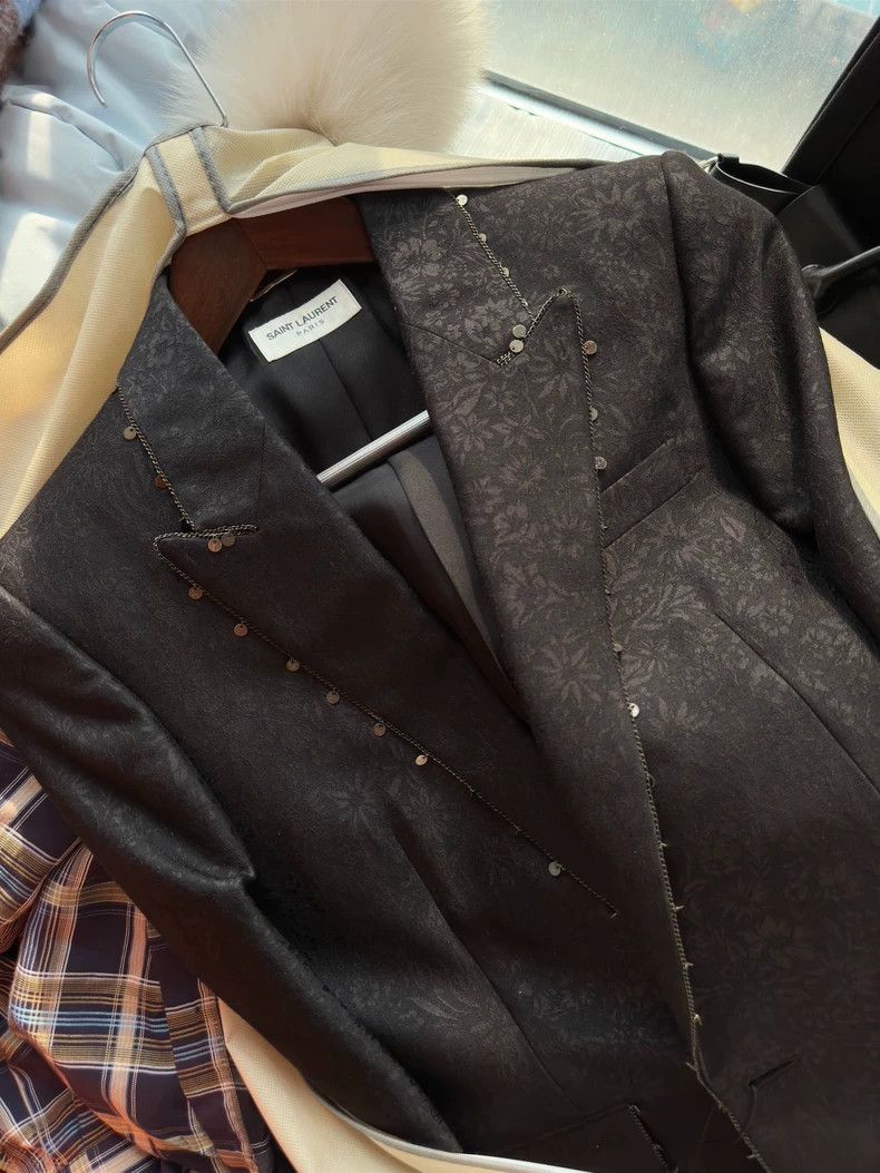 Saint Laurent Paris Saint Laurent Paris Jacquard suit jacket-2506 Size US S / EU 44-46 / 1 - 1 Thumbnail