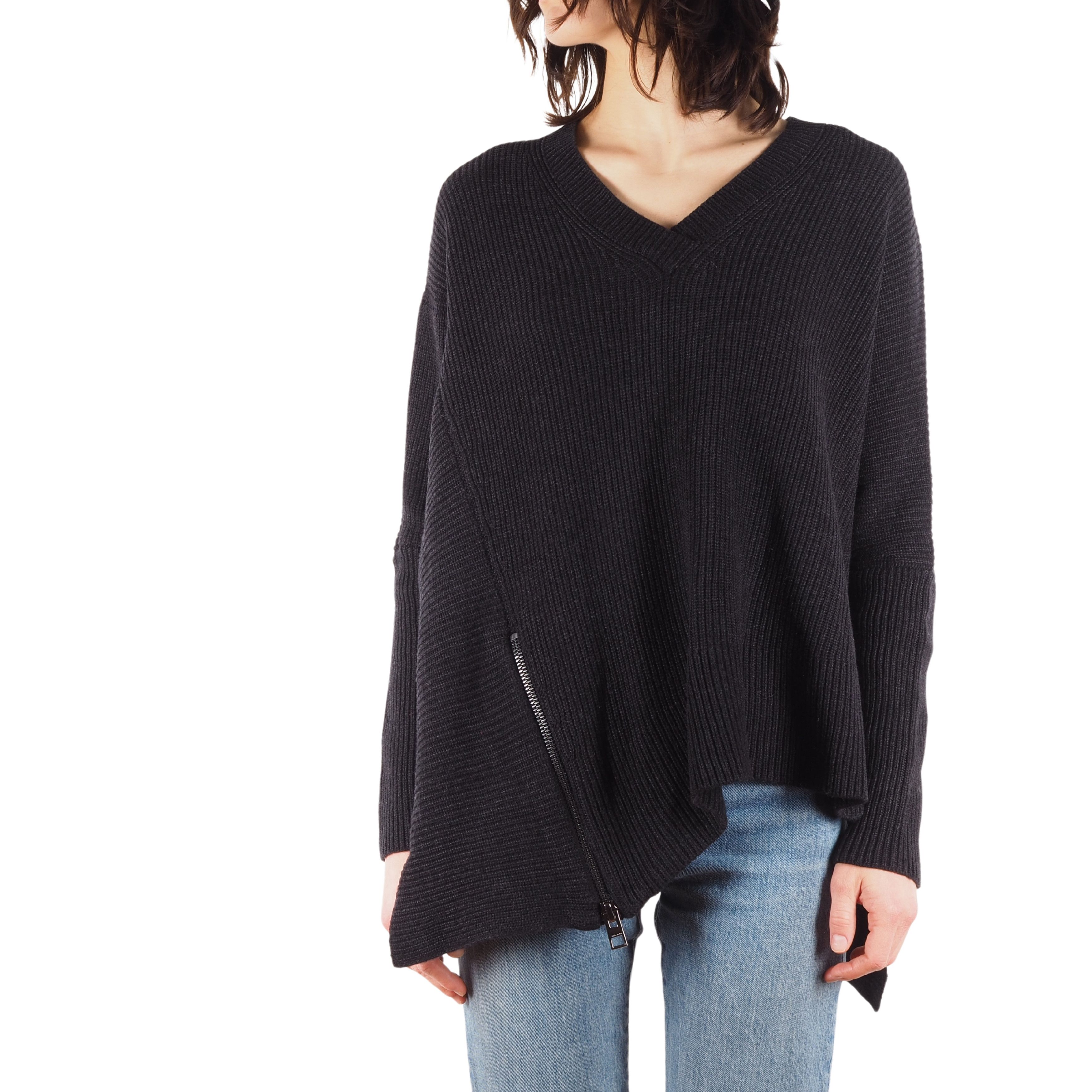 Allsaints AllSaints Able Zip Asymmetrical Zipper Wool Alpaca Sweater Size S / US 4 / IT 40 - 1 Thumbnail