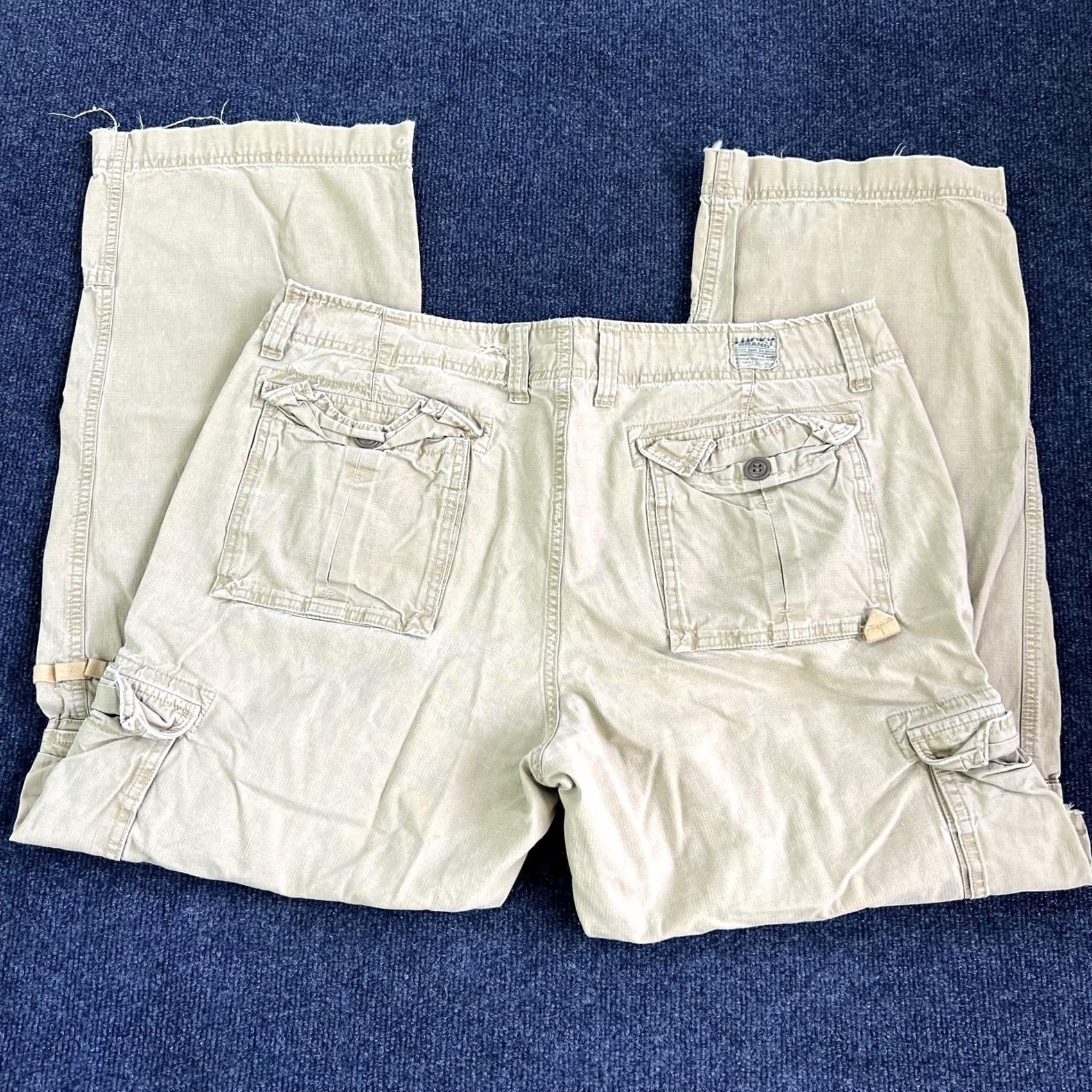 Lucky Brand Lucky Brand Cargo Pants Mens 36x32 Beige Straight Leg Utility Casual Ripstop Pants Size US 36 / EU 52 - 2 Thumbnail