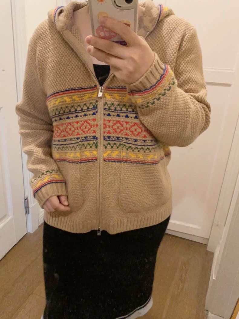 Loro Piana LORO PIANA Cashmere cardigan, camel color patchwork stripe Size M / US 6-8 / IT 42-44 - 6 Thumbnail