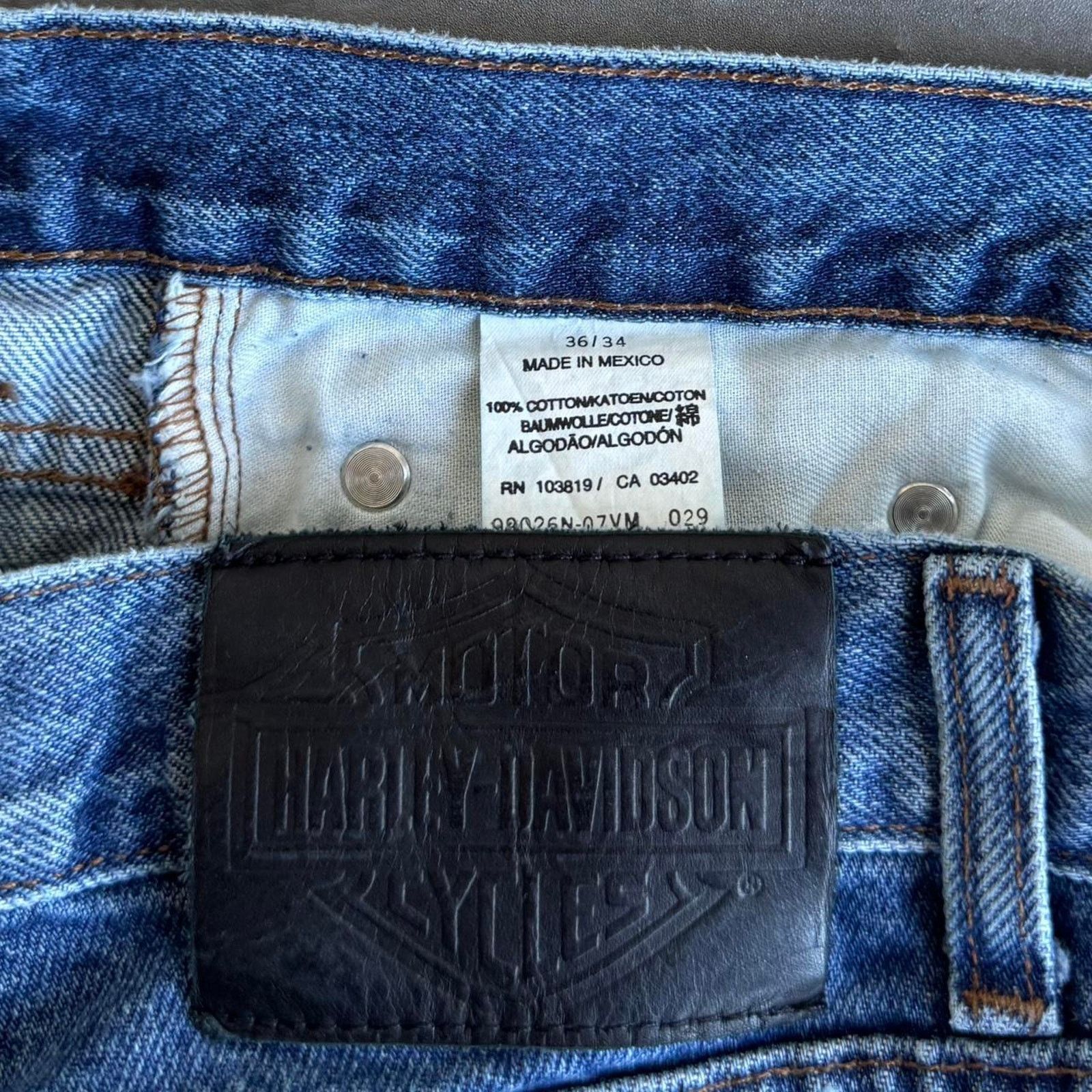 Harley Davidson × Vintage Vintage Y2K Harley Davidson Baggy Skater Grunge Denim Jeans Size US 36 / EU 52 - 5 Thumbnail