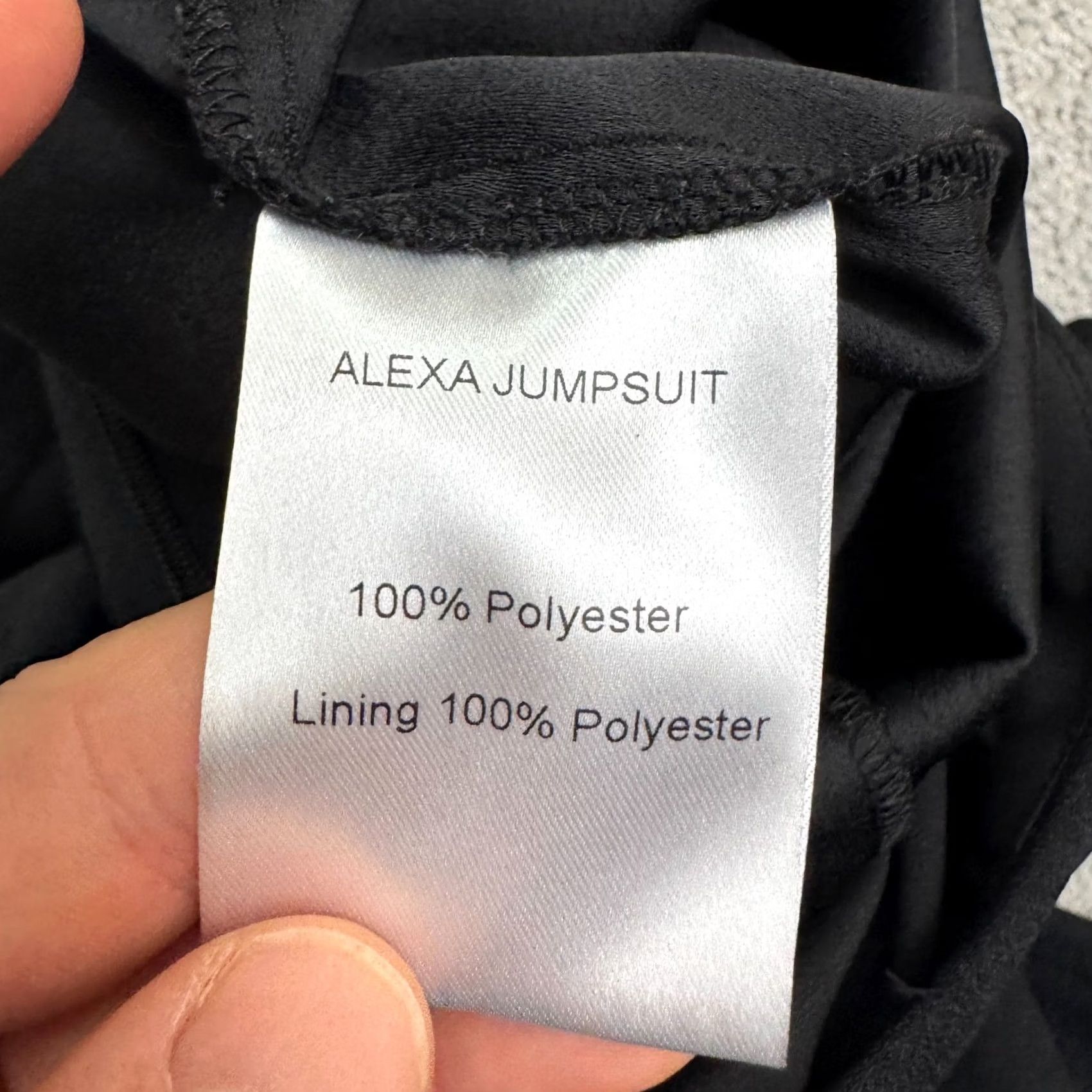 Vintage AQ AQ Black Jumpsuit Womens 6 Long Wide Leg Asymmetrical Sleeve Draped Size 28" / US 6 / IT 42 - 4 Thumbnail
