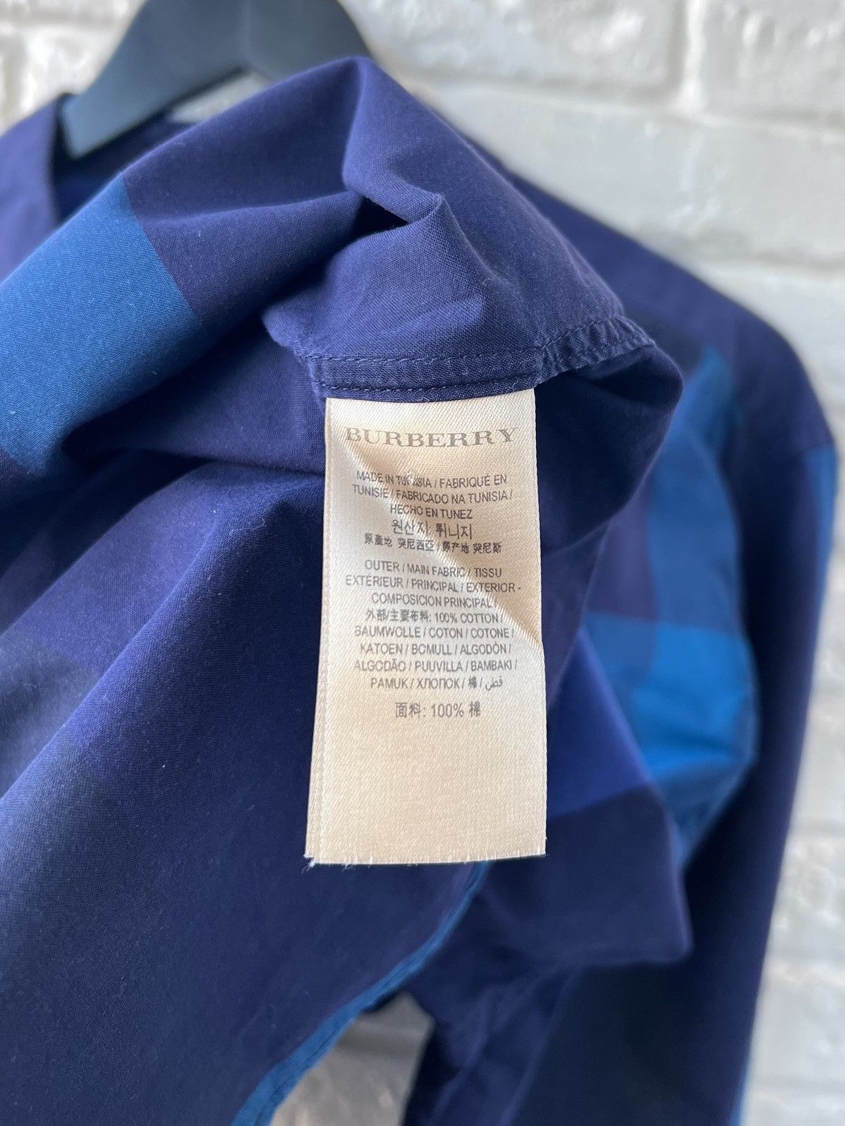 Burberry Burberry Brit Nova Check Blue Button Up Shirt Size US XXL / EU 58 / 5 - 6 Thumbnail