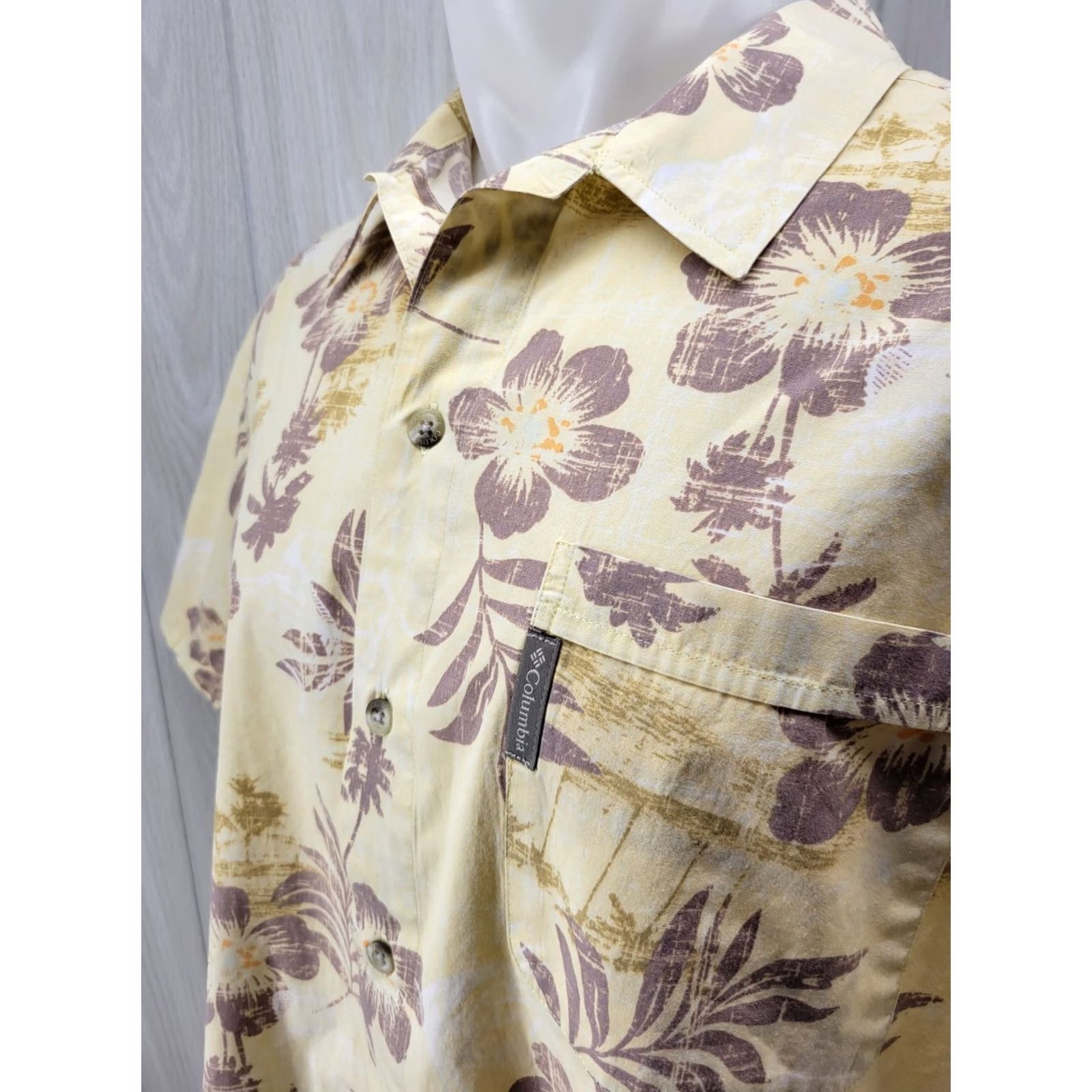 Vintage Columbia Button-Up Shirt Mens Large Hawaiian Yellow Floral Size US L / EU 52-54 / 3 - 3 Thumbnail