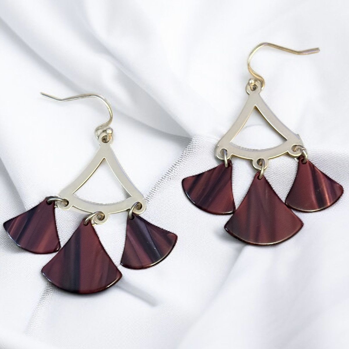 Other Gold tone geometric Tiger’s Eye dangle earrings Size ONE SIZE - 1 Thumbnail
