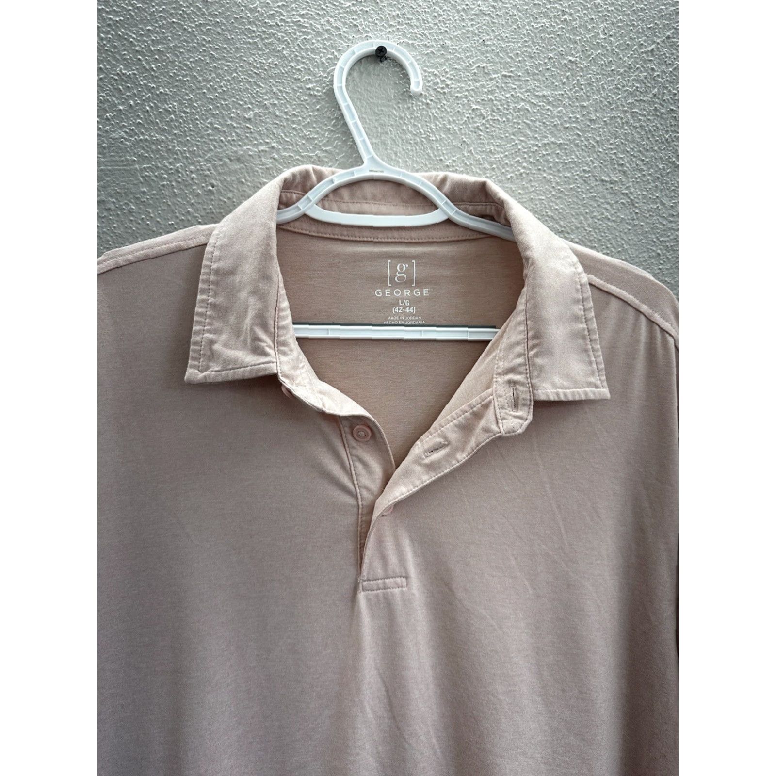 George George Mens Polo Shirt Size Large 42-44 Pink Collared Short Sleeve Size US L / EU 52-54 / 3 - 2 Thumbnail