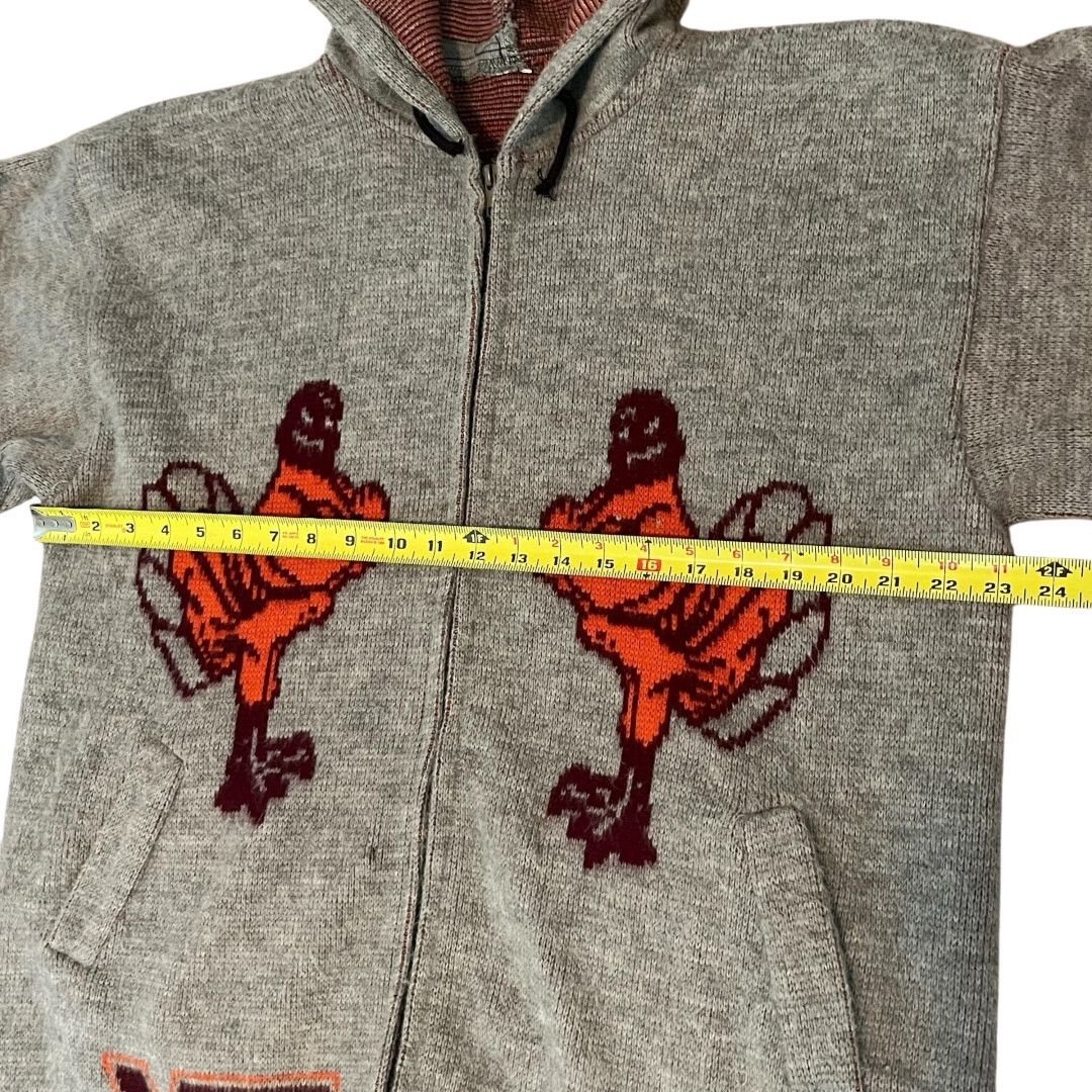 Vintage VINTAGE Virginia Tech Hokie Bird Zip Up Baja Hoodie Size US L / EU 52-54 / 3 - 3 Thumbnail