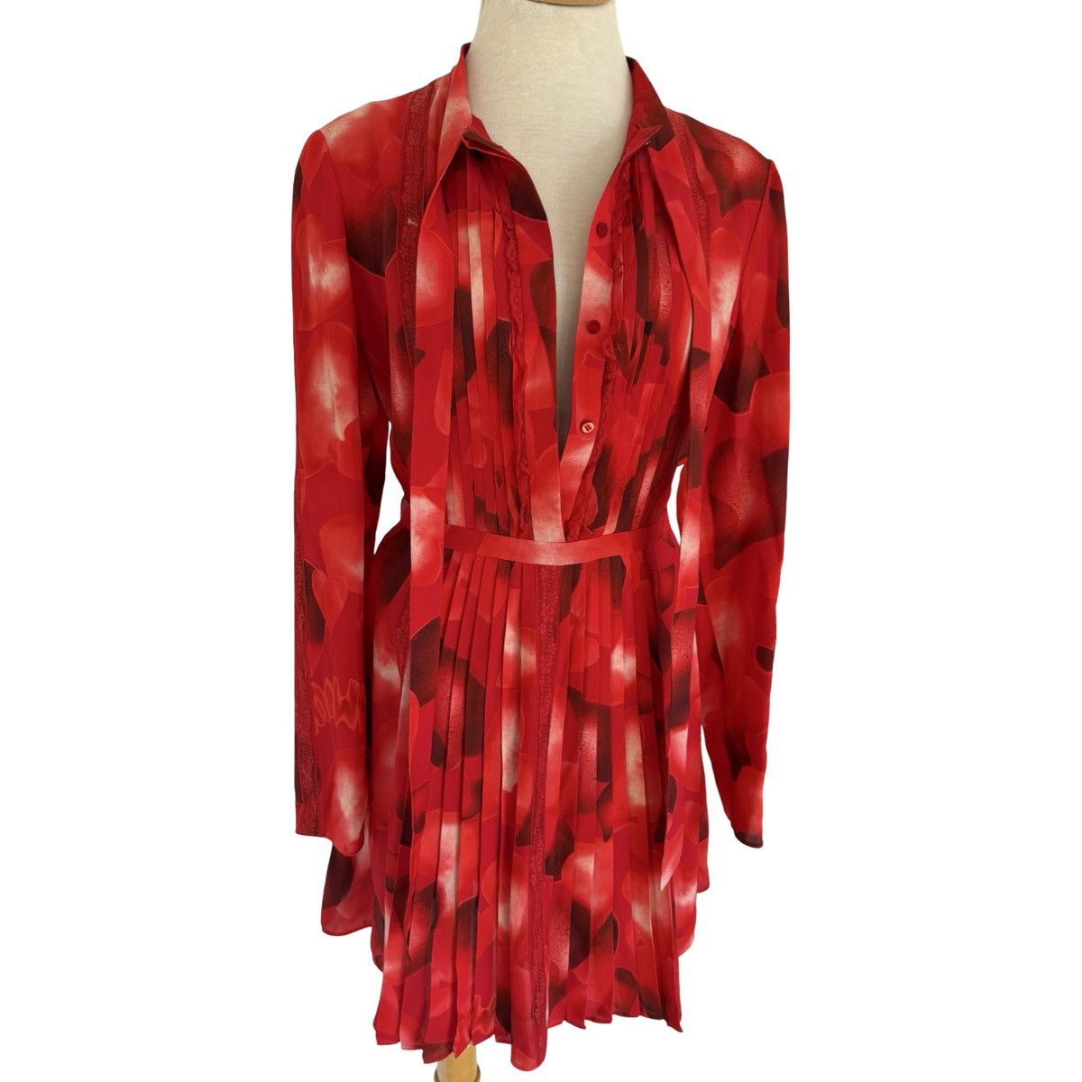 Valentino Valentino Red Silk Floral Dress - Pre-Fall 2015 Size L / US 10 / IT 46 - 9 Thumbnail