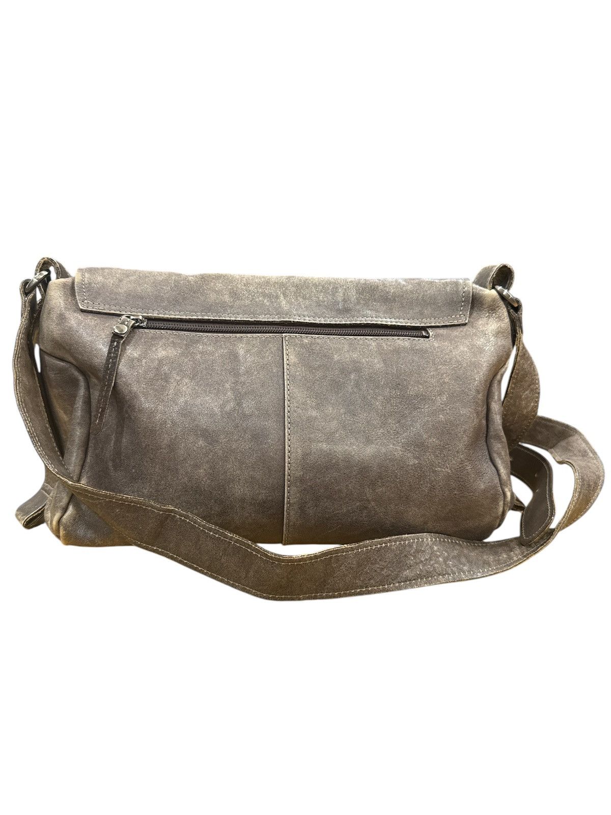 Pelle Borsa Leather Sling Bag Distressed in Grey, Men's