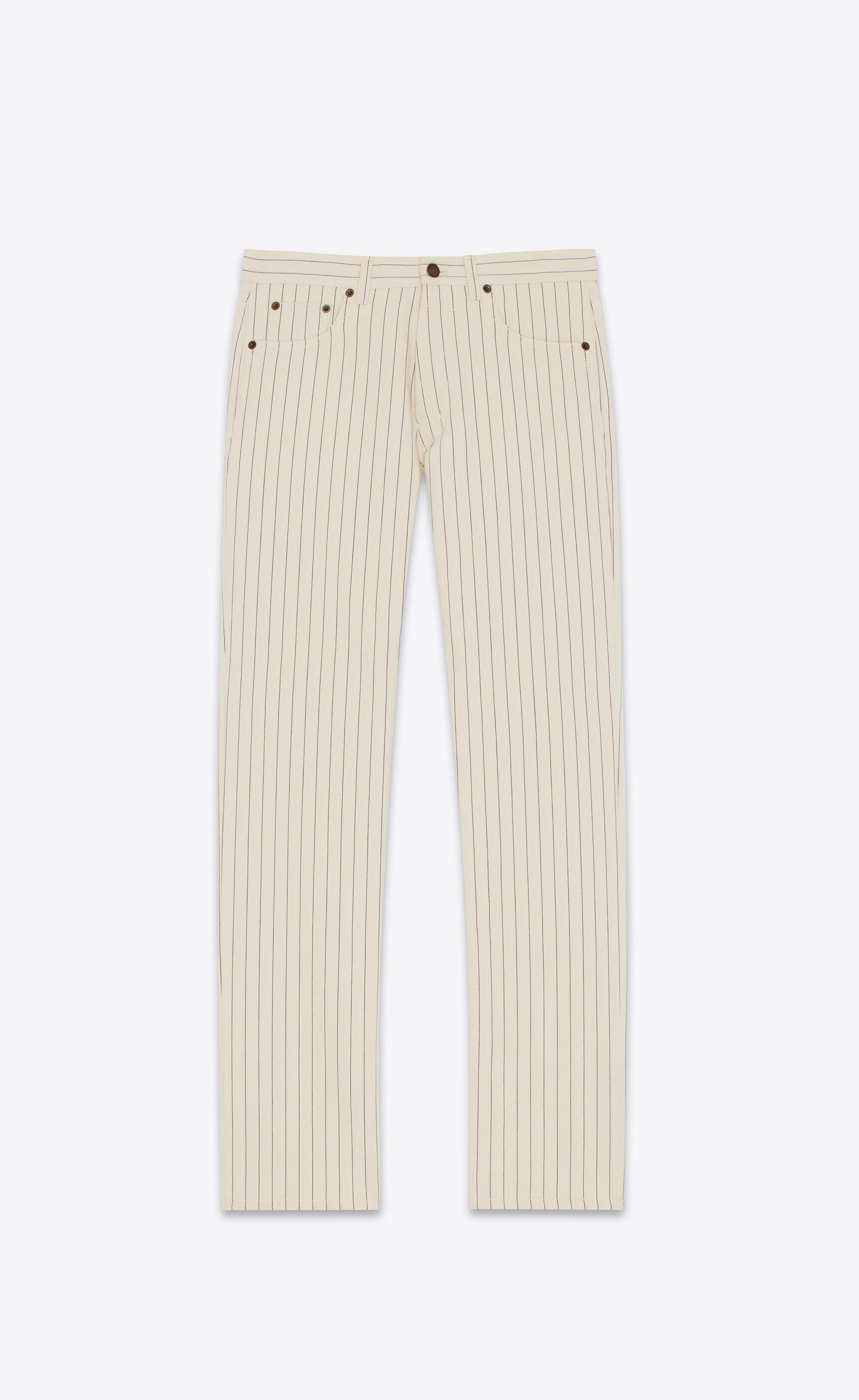 Saint Laurent Paris Saint Laurent D31 Jeans - Ecru Striped Denim Size US 32 / EU 48 - 4 Thumbnail
