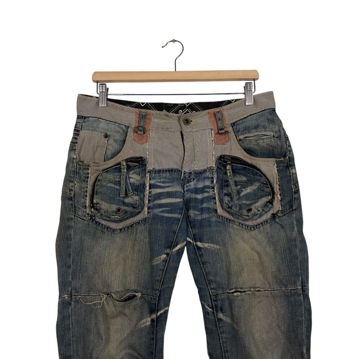 PPFM 🔥VINTAGE SKINNY DENIM JEANS PPFM BONDAGE PUNK DESIGN Size US 32 / EU 48 - 5 Thumbnail