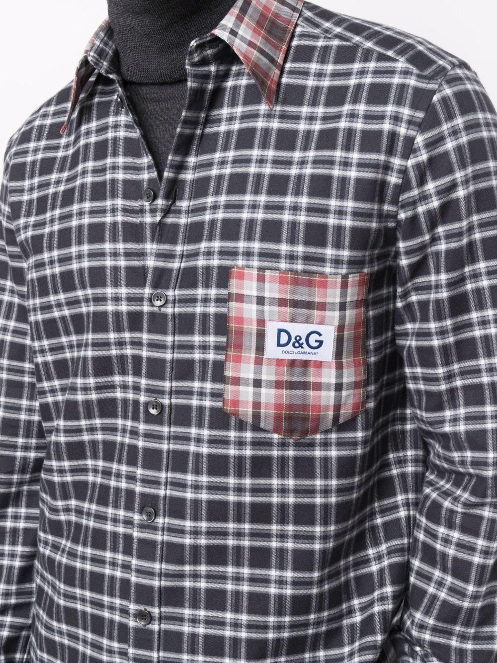 Dolce & Gabbana o1y0125 Logo Checked Shirt in Black/White Size US M / EU 48-50 / 2 - 3 Thumbnail