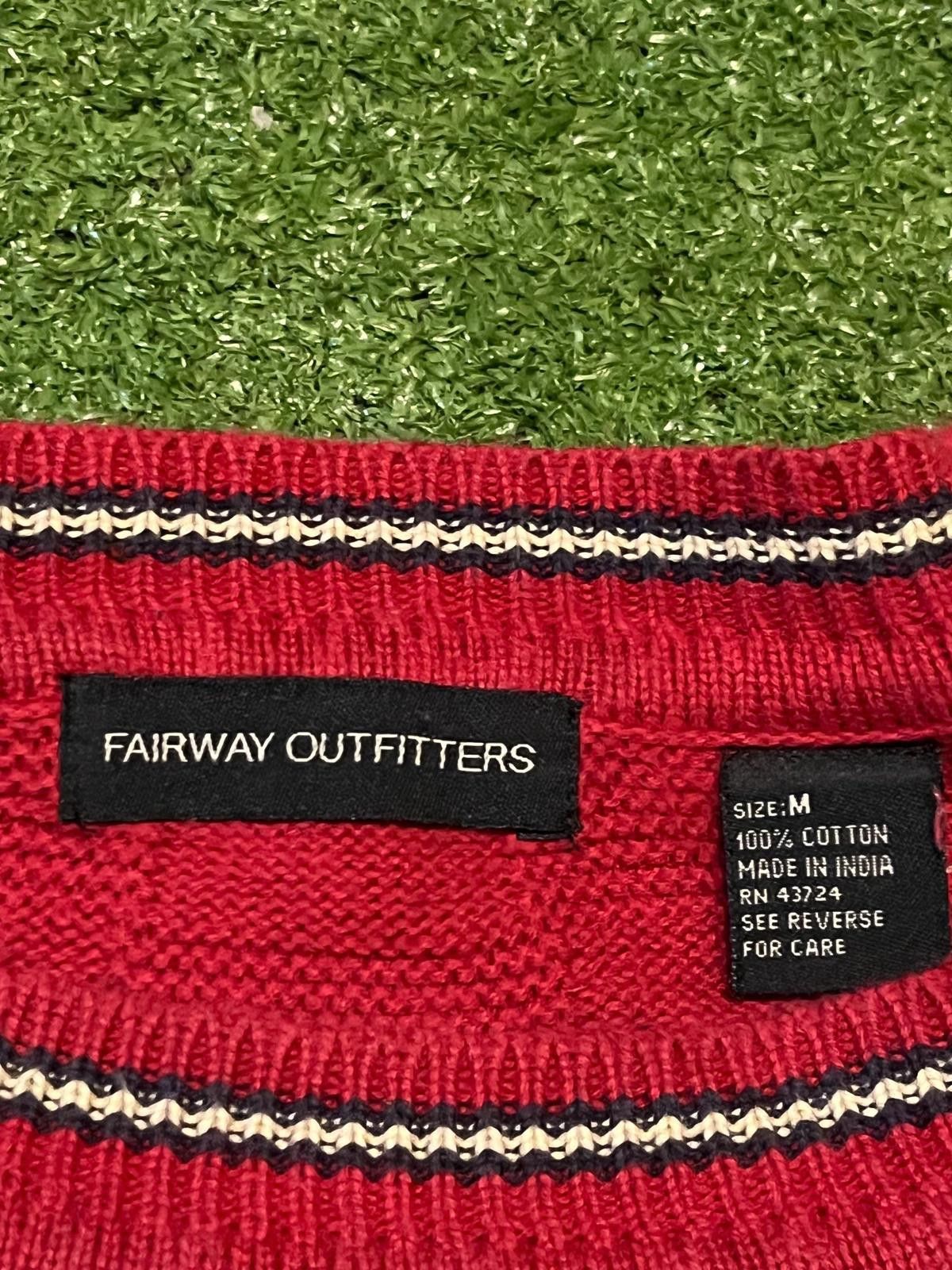 Unknown London Men's Red Crew Neck Sweater with Golf Embroidery Size US M / EU 48-50 / 2 - 7 Thumbnail