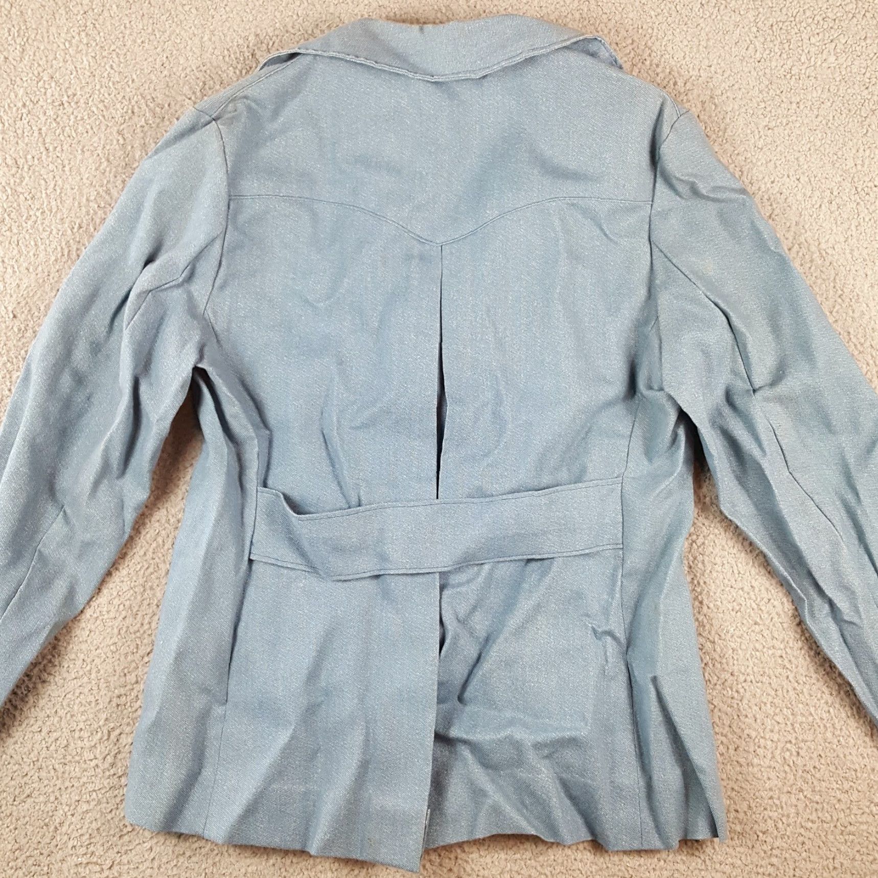 Denime Vintage 80s Chambray Denim Military Womens Small Button Sportscoat Blazer Jacket Size S / US 4 / IT 40 - 7 Thumbnail