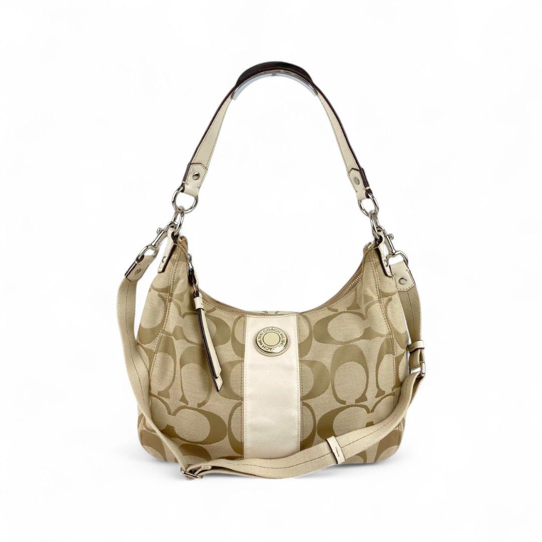 Coach Coach - Brown Leather Hobo Medium Signature Shoulder Bag Size ONE SIZE - 1 Thumbnail