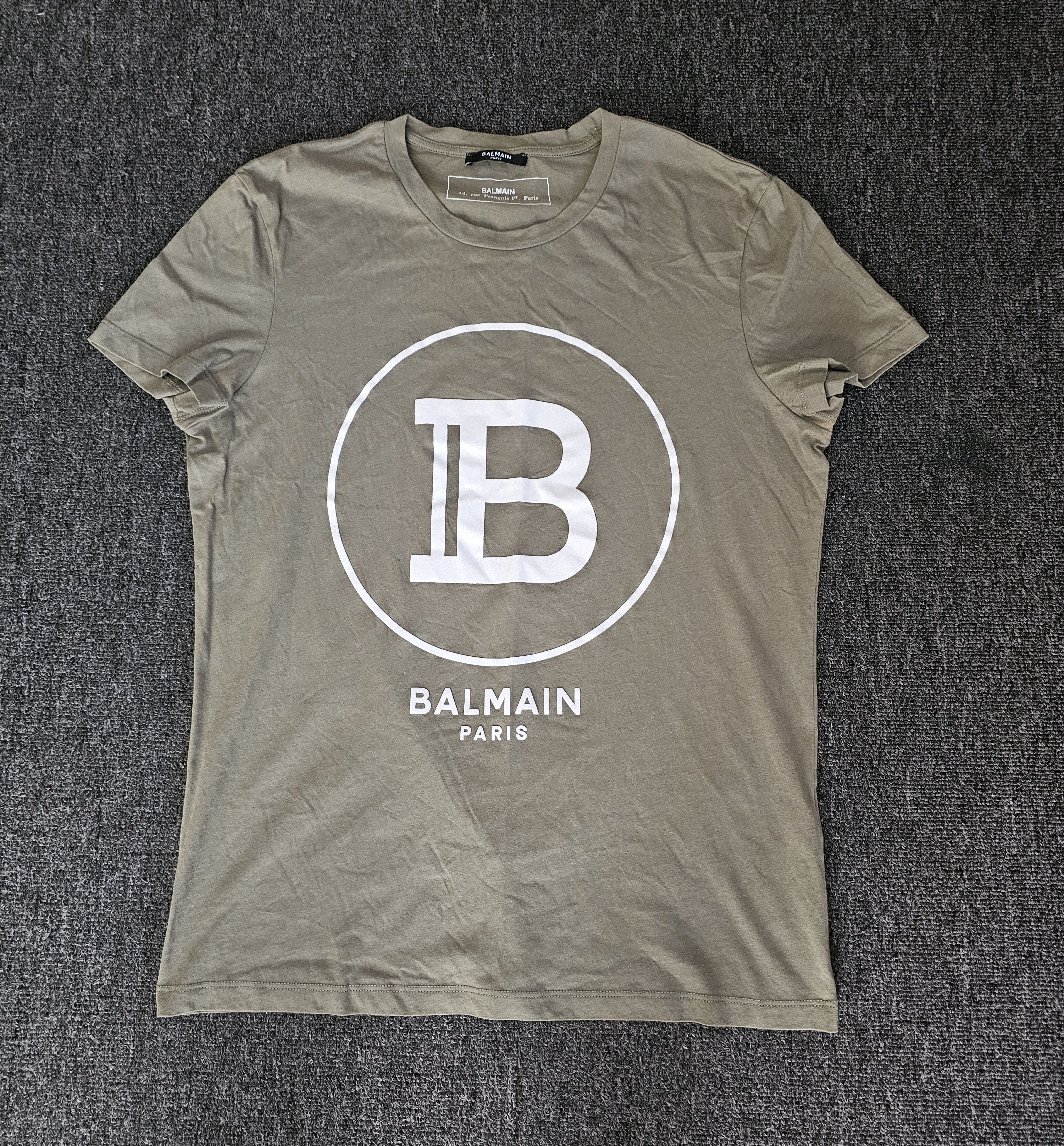 Balmain Balmain Men's Flocked Logo T-Shirt Size S Size US S / EU 44-46 / 1 - 1 Thumbnail