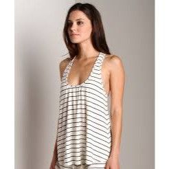 Eberjey Eberjey Ivory Nautical Stripe Racerback Tank Top Flowy Fit Size M / US 6-8 / IT 42-44 - 1 Thumbnail