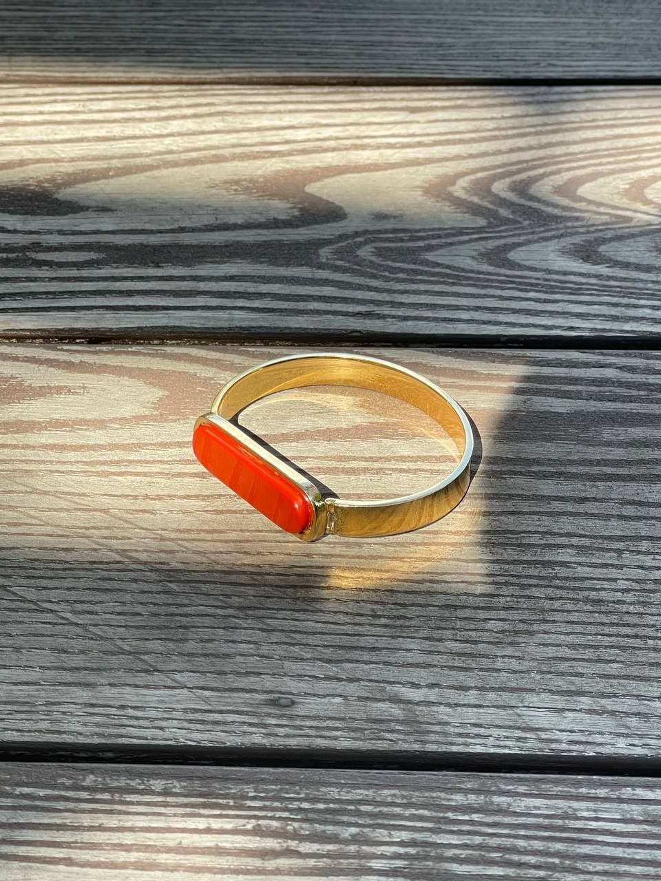 Dior Christian Dior 1966 Vintage Red Stone Gold Plated Bracelete Size ONE SIZE - 2 Thumbnail