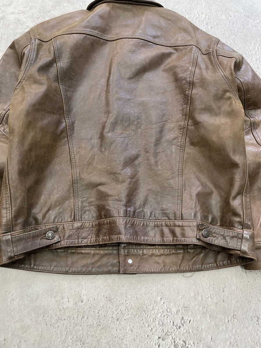 Gap 90s retro GAP trucker jacket brown leather Size US L / EU 52-54 / 3 - 15 Thumbnail
