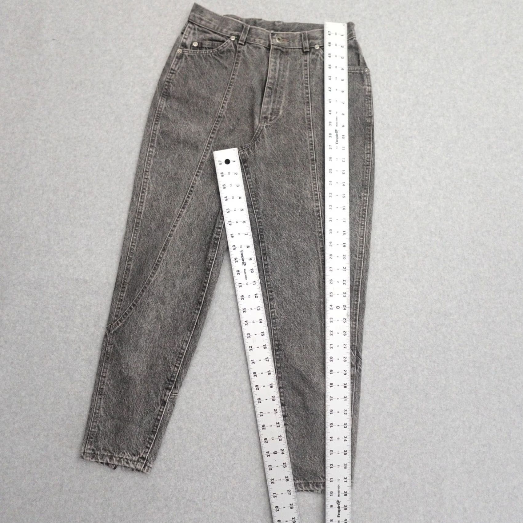 Lee VINTAGE Lee Womens Size 13 Gray Acid Wash High Waist Ankle Zip Mom Jeans Size 34" / US 12 / IT 48 - 4 Thumbnail