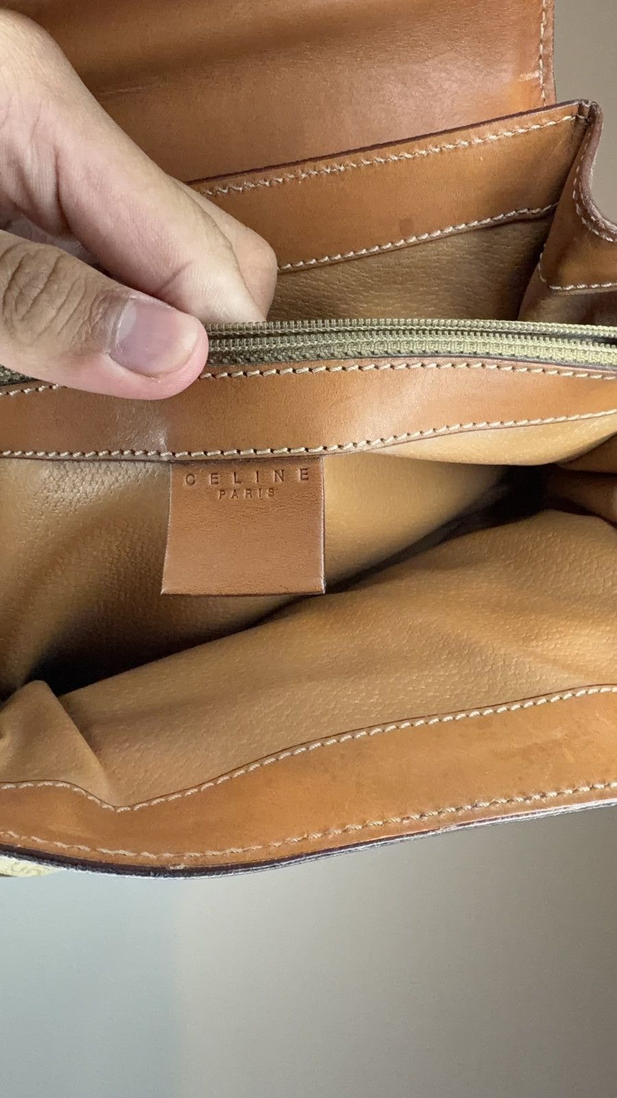 Celine Céline CELINE Macadam Canvas Hand Bag PVC 2way Beige Gold Size ONE SIZE - 6 Thumbnail